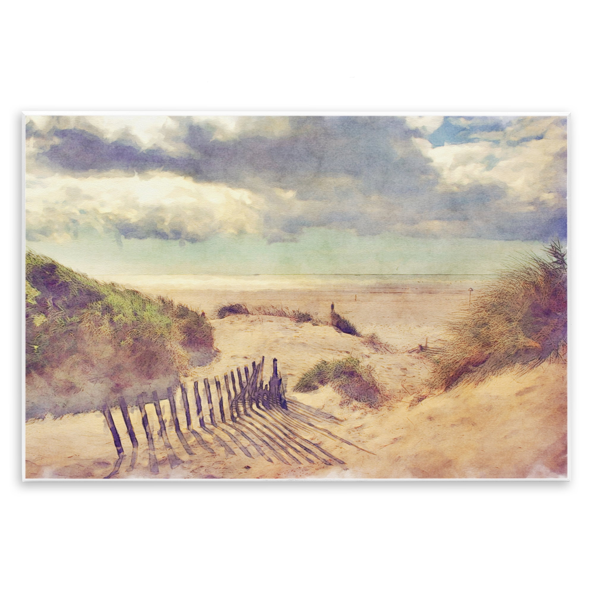 Stupell Industries Golden Sands Beach Landscape & Nature Painting Unframed Art Print Wall Art, 19 x 13