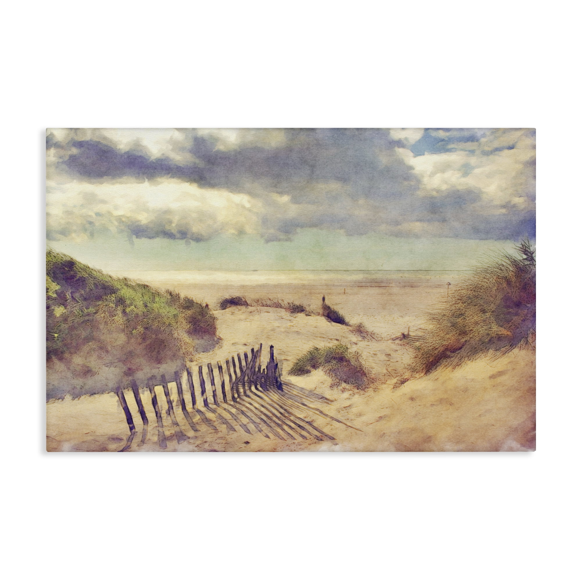 Stupell Industries Golden Sands Beach Landscape & Nature Painting Wrapped Canvas Art Print Wall Art, 30 x 20