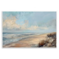 Stupell Industries Golden Sands Beach View Beach Painting Unframed Art Print Wall Art, 15 x 10