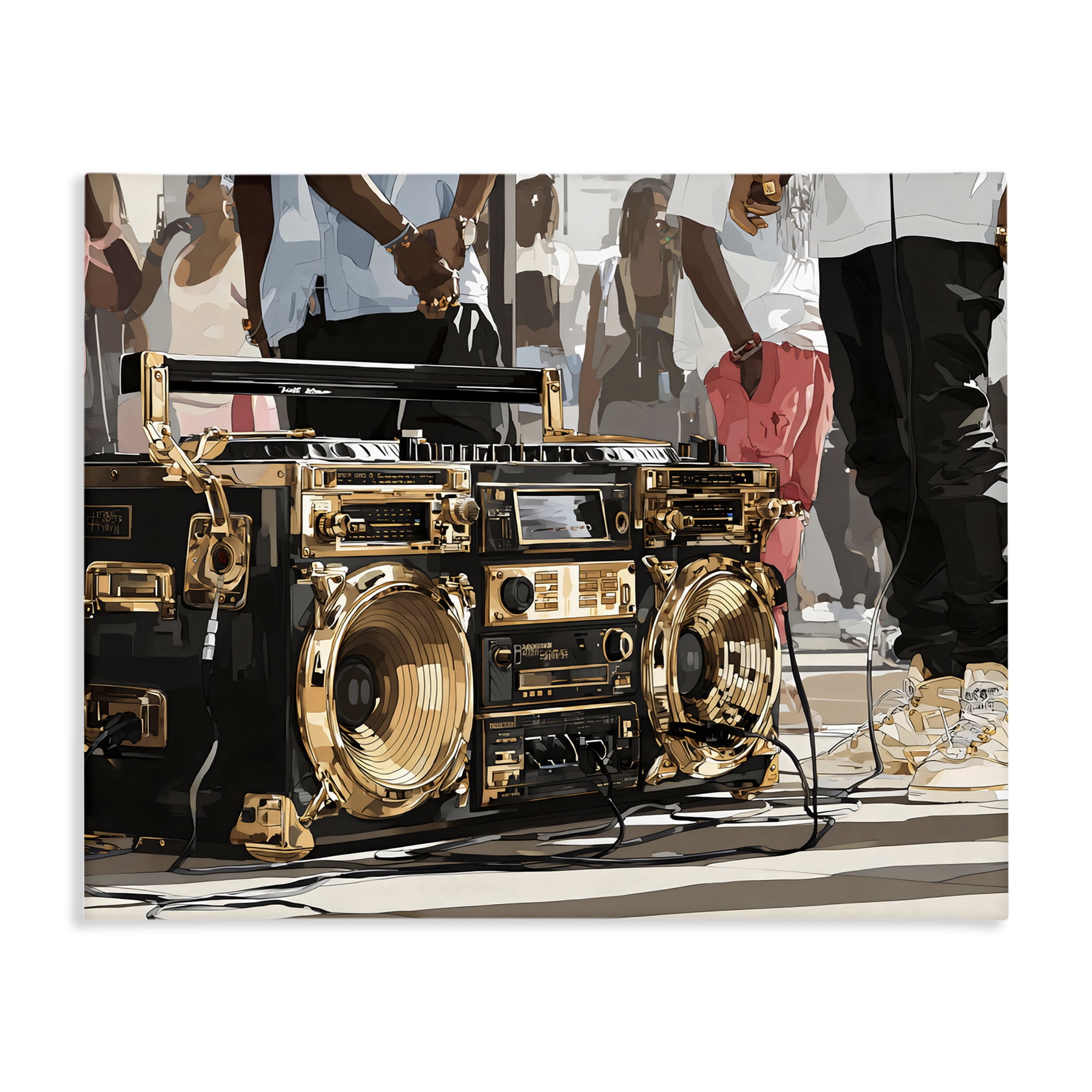 Stupell Industries Golden Stereo Hip Hop Beats Canvas Wall Art, design by Franklyn Gregory