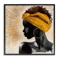 thumbnail image 1 of Stupell Industries Contemporary Golden Sunburst Profile with Headwrap Black Framed Giclee Art, 12 x 12, by CAD Designs, 1 of 8