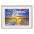 thumbnail image 1 of Stupell Industries Coastal Golden Sunset Beach Blue Sky Birch Framed Print Under Glass, 23 x 17, by Eszra Tanner, 1 of 8