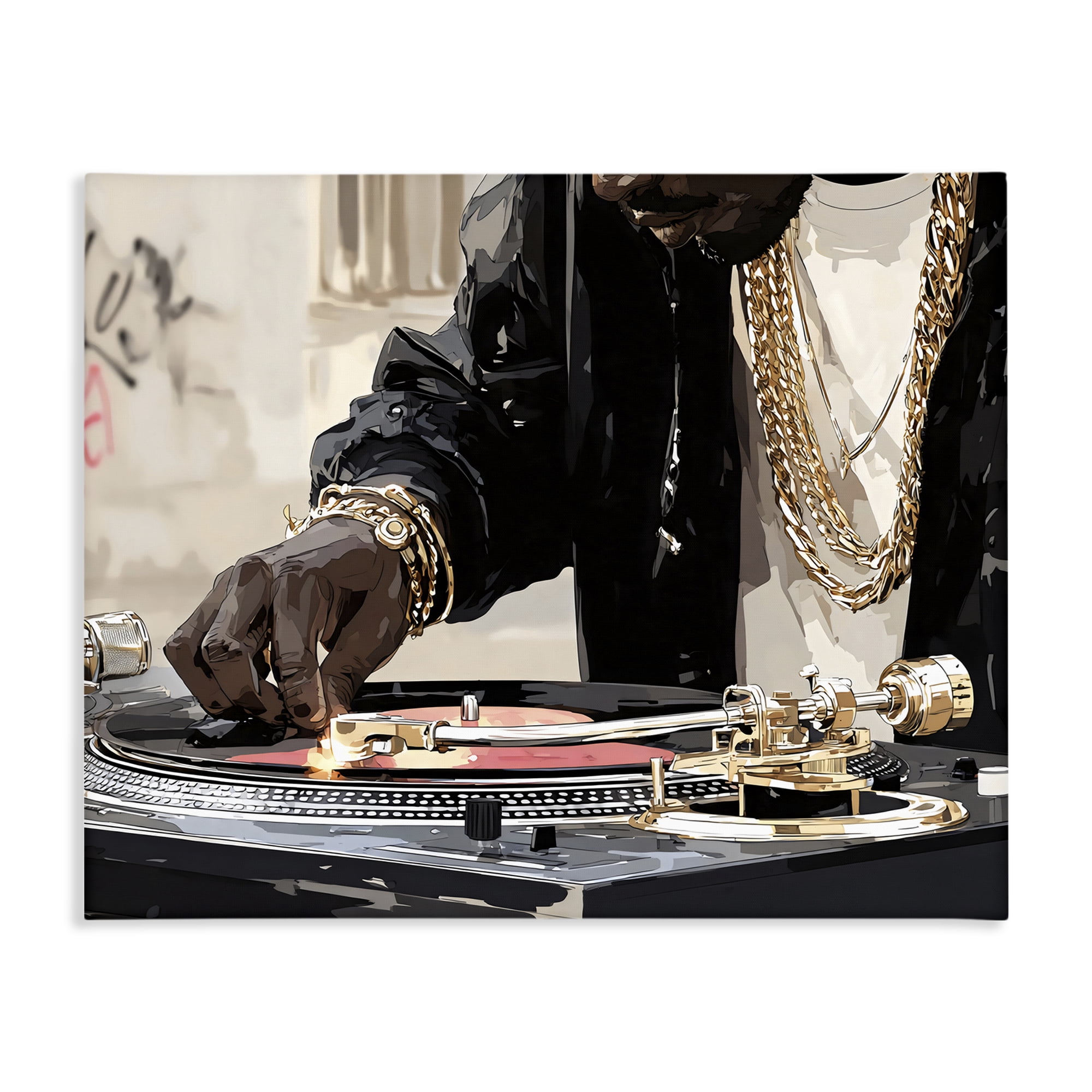 Stupell Industries Golden Touch on DJ's Turntable Canvas Wall Art, design by Franklyn Gregory
