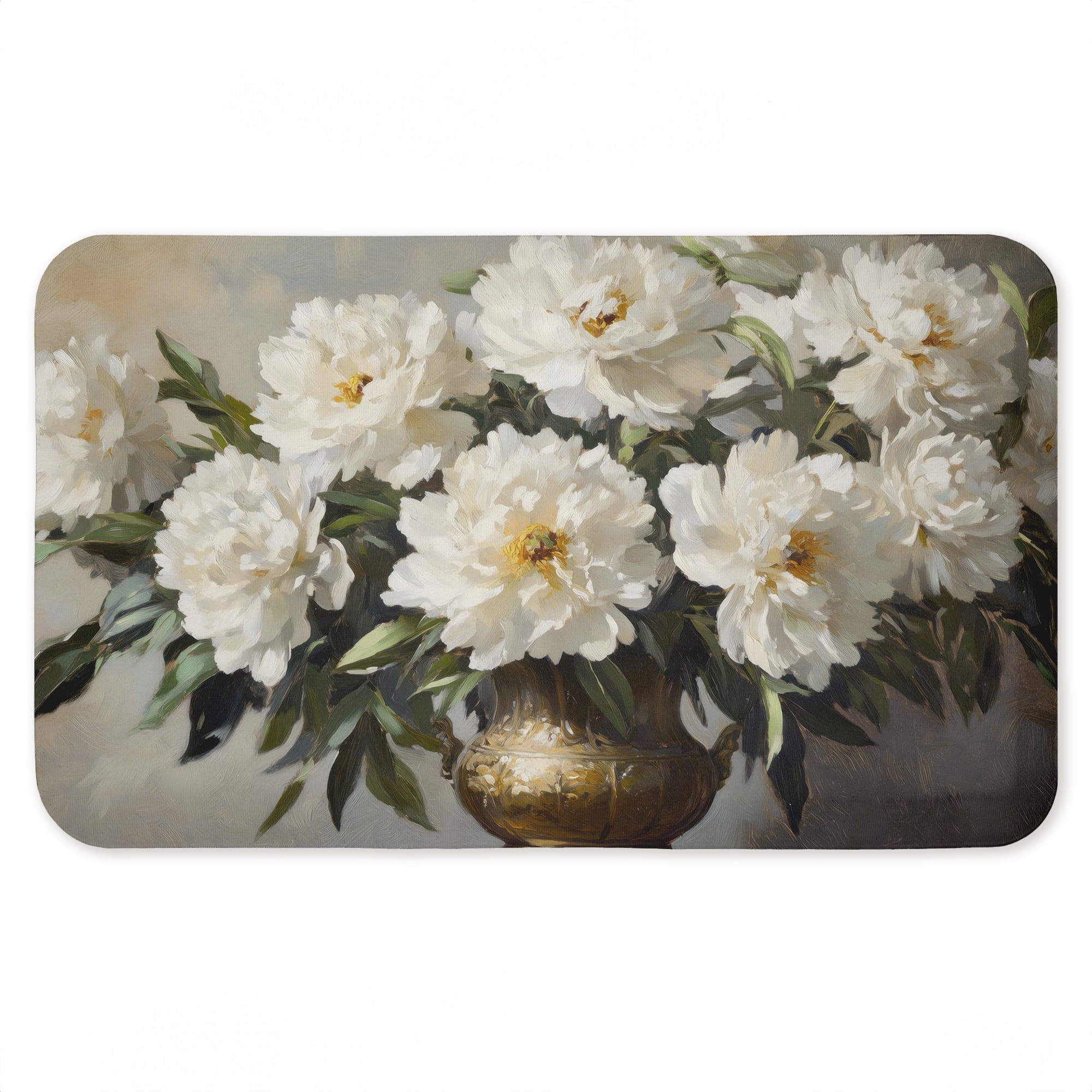Stupell Industries Golden Vase Floral Bouquet Printed Anti-Fatigue Floor Mat, design by Petals Prints Design