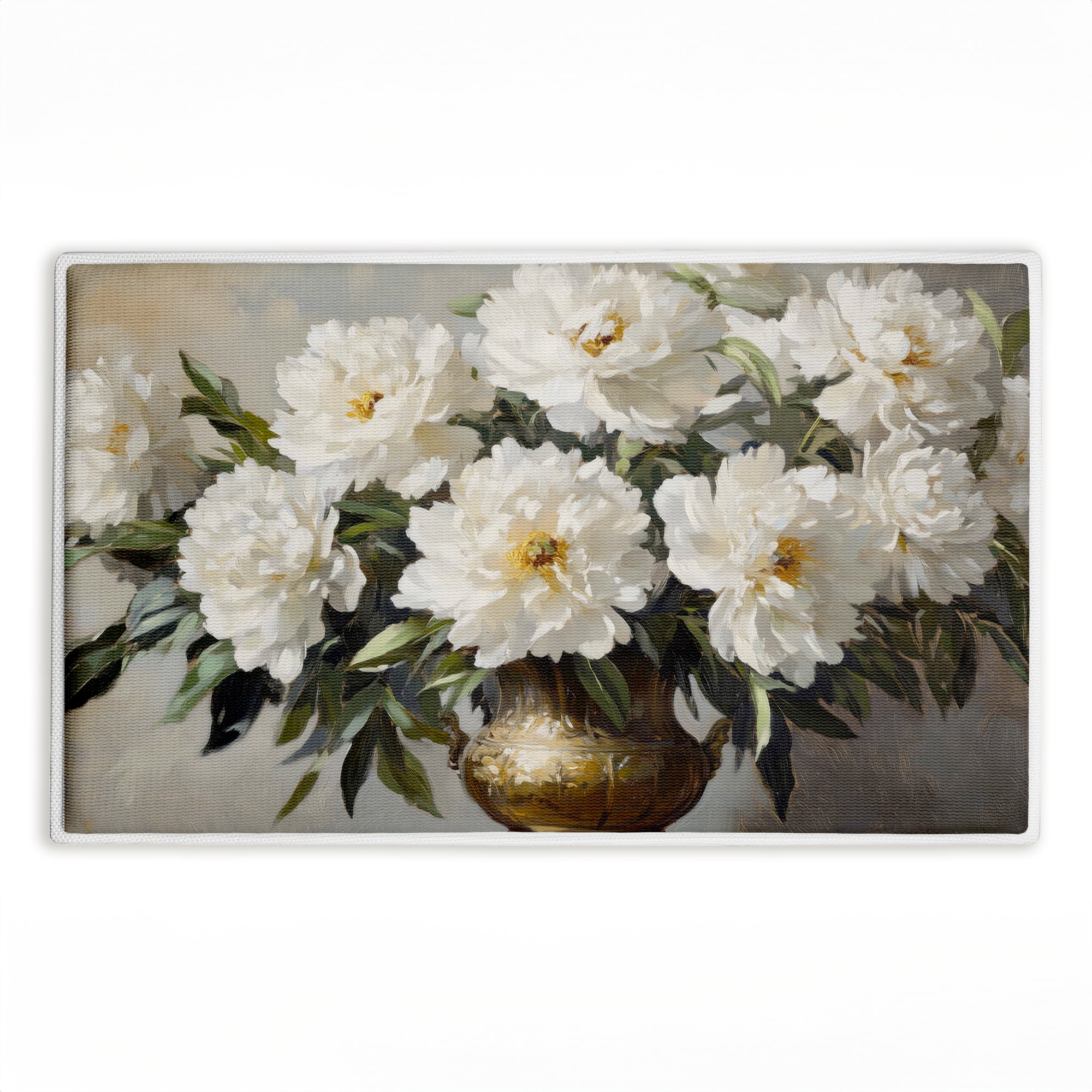 Stupell Industries Golden Vase Floral Bouquet Printed Plush Bathroom Floor Mat, design by Petals Prints Design