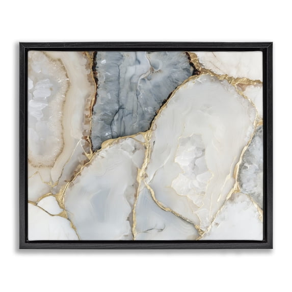 Stupell Industries Art Deco Golden Vein Quartz Black Floating Frame Canvas Art, 21 x 17, by Svetlana Aleynikova