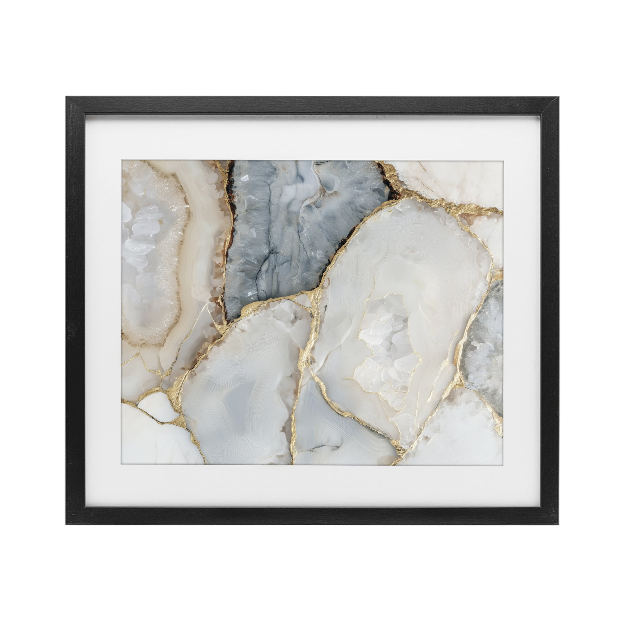 Stupell Industries Golden Vein Quartz Black Framed Print Under Glass, design by Svetlana Aleynikova