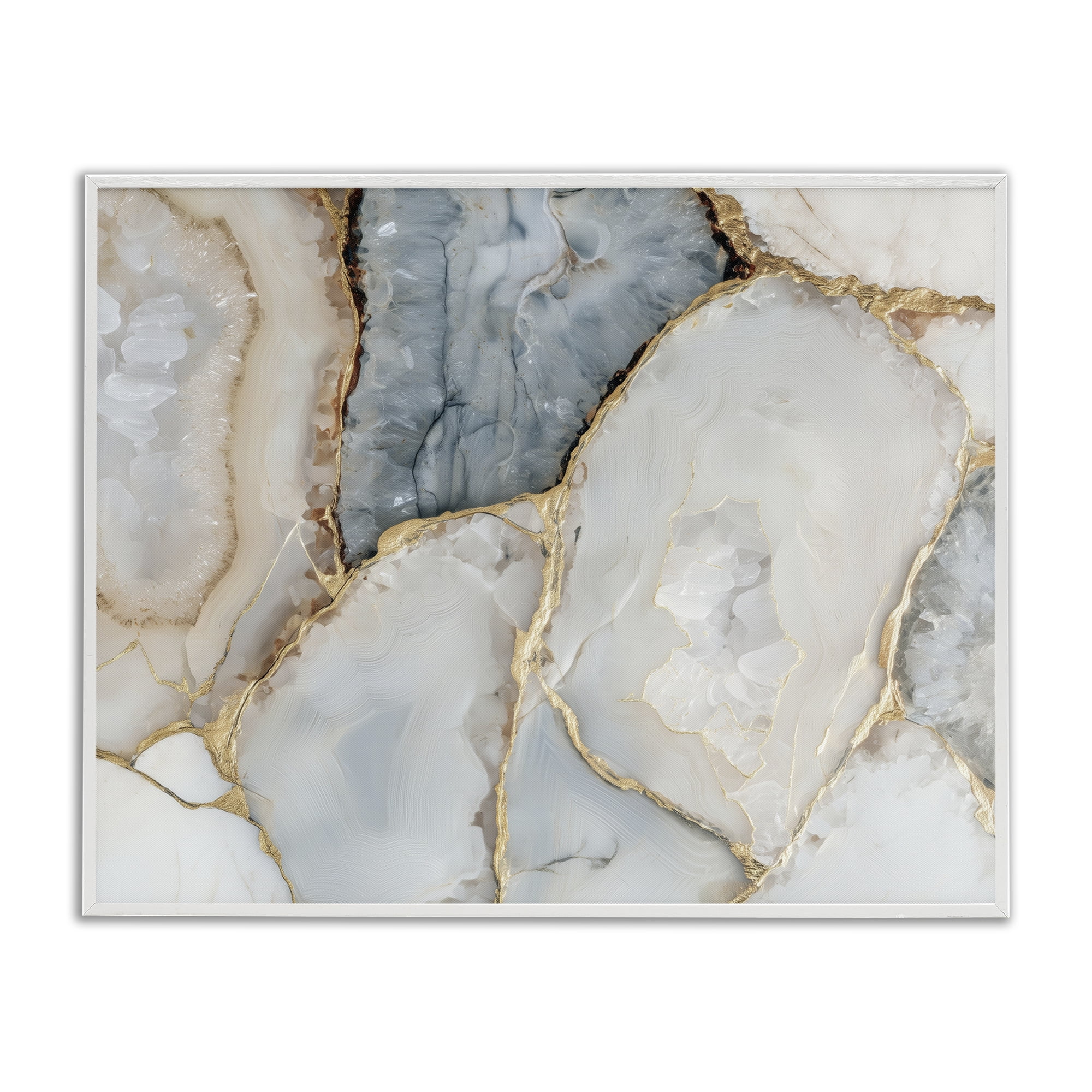 Stupell Industries Golden Vein Quartz White Framed Giclee Art, design by Svetlana Aleynikova