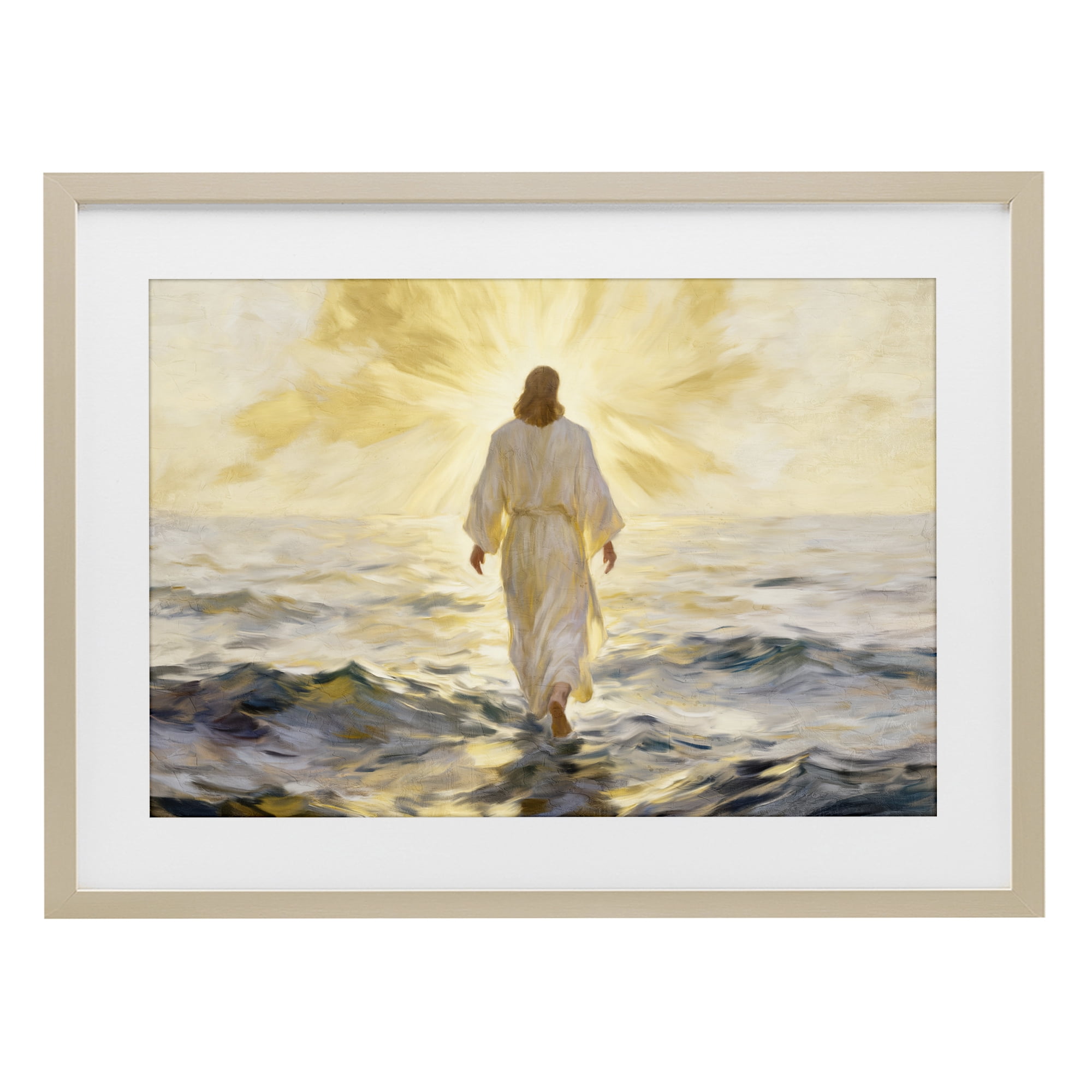 Stupell Industries Golden Walk Spiritual Figure Birch Framed Print Under Glass, design by Kim Allen