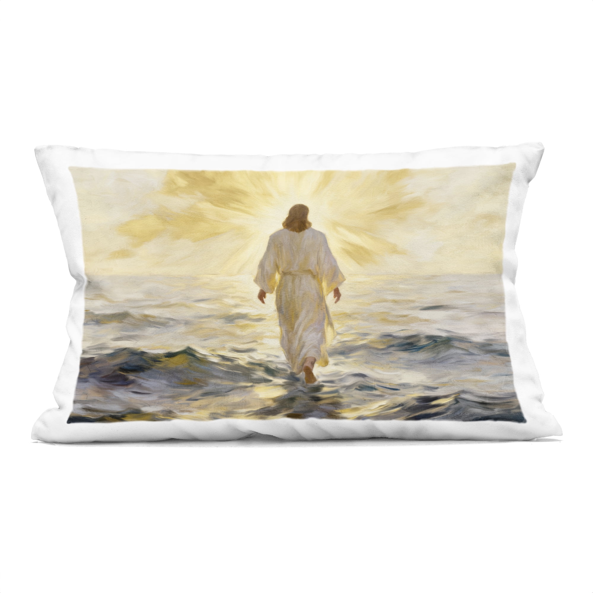 Stupell Industries Golden Walk Spiritual Figure Decorative Printed Throw Pillow, design by Kim Allen, 14 x 7 x 20