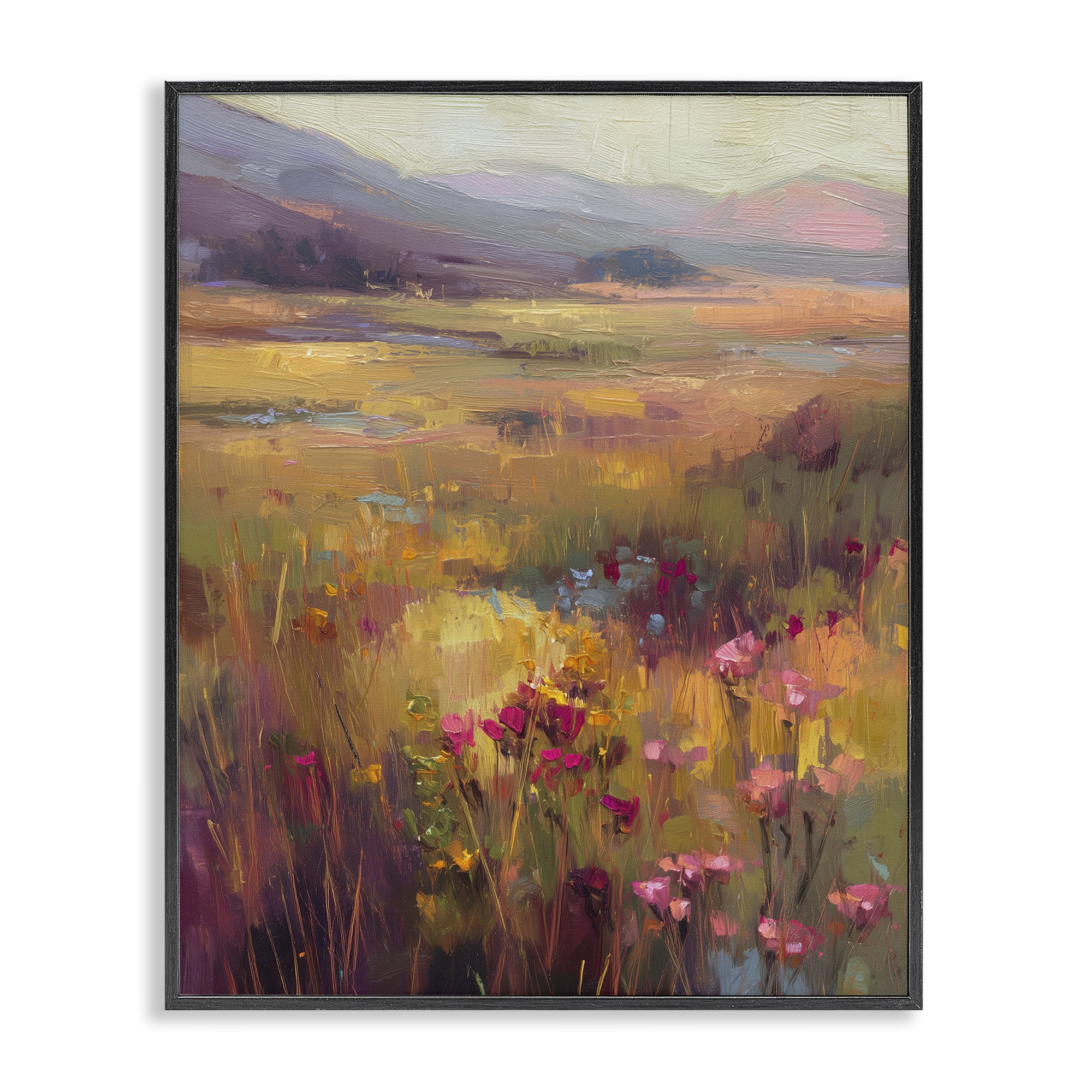 Stupell Industries Golden Waves Of Grass Black Framed Giclee Art, design by Svetlana Aleynikova