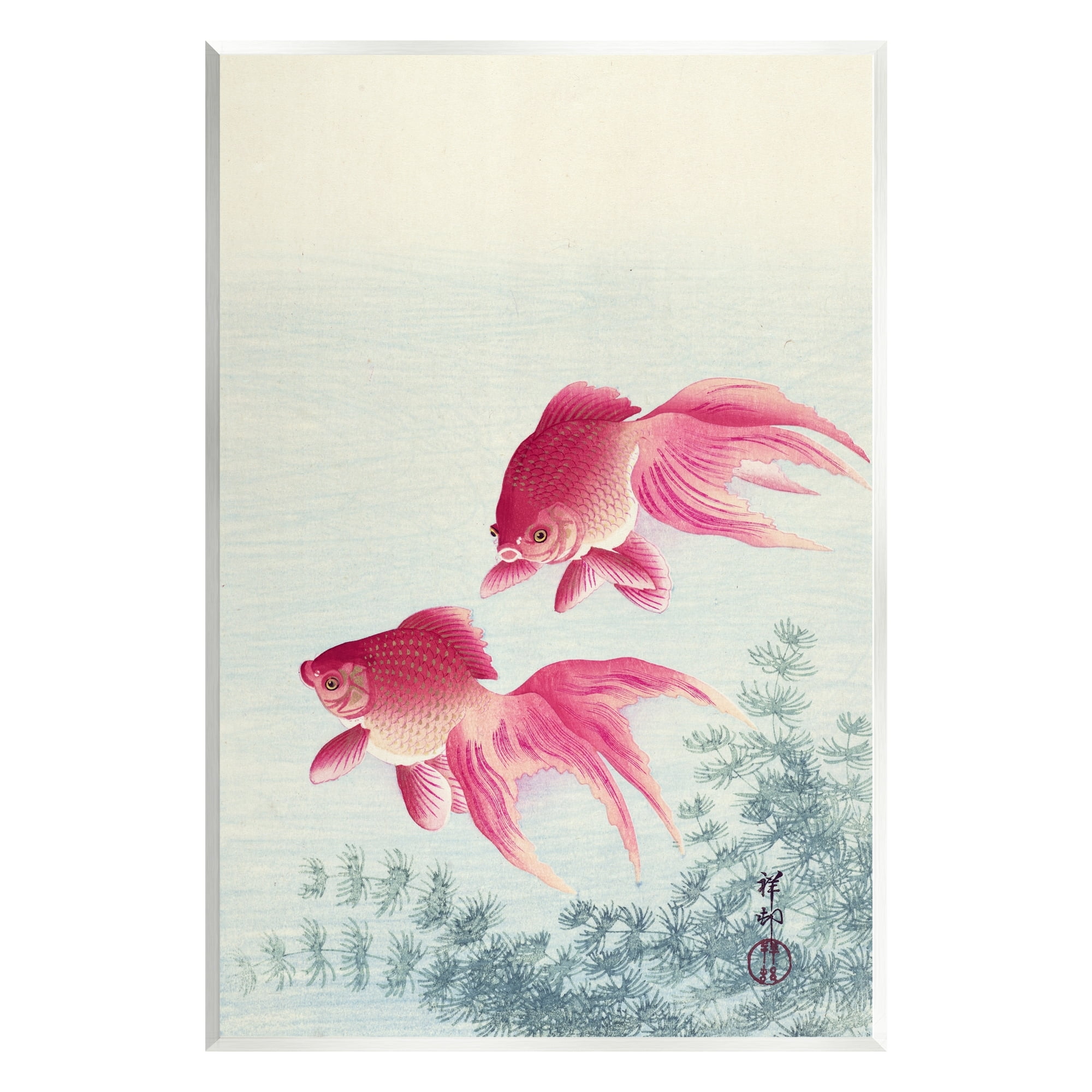 Stupell Industries Goldfish Ohara Koson Traditional Painting Fish Portrait Painting Unframed Art Print Wall Art, Design by one1000paintings