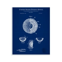 Stupell Industries Golf Ball Blueprint Sports Painting Unframed Art Print Wall Art, 11 x 14