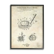 Stupell Industries Golf Club Head Detailed Design Blueprint Patent Framed Wall Art, 11 x 14, Design by Karl Hronek