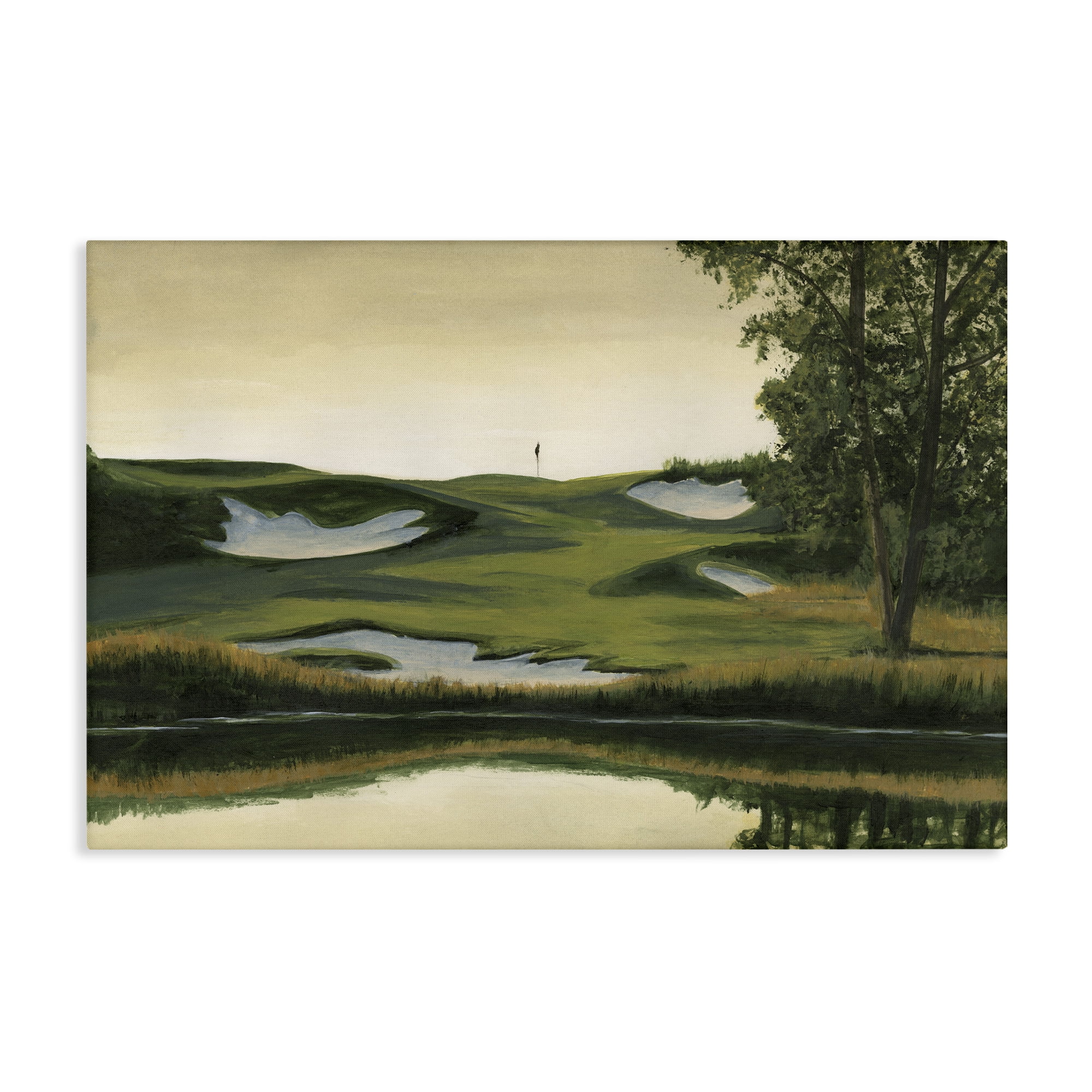 Stupell Industries Golf Course Terrain Landscape Painting Gallery Wrapped Canvas Art Print Wall Art, 36 x 24