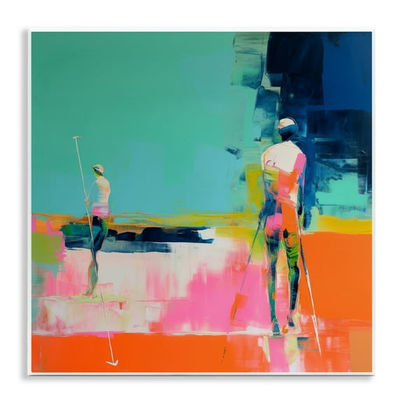 Stupell Industries Golf Course View Abstract Painting Unframed Art Print Wall Art, 12 x 12