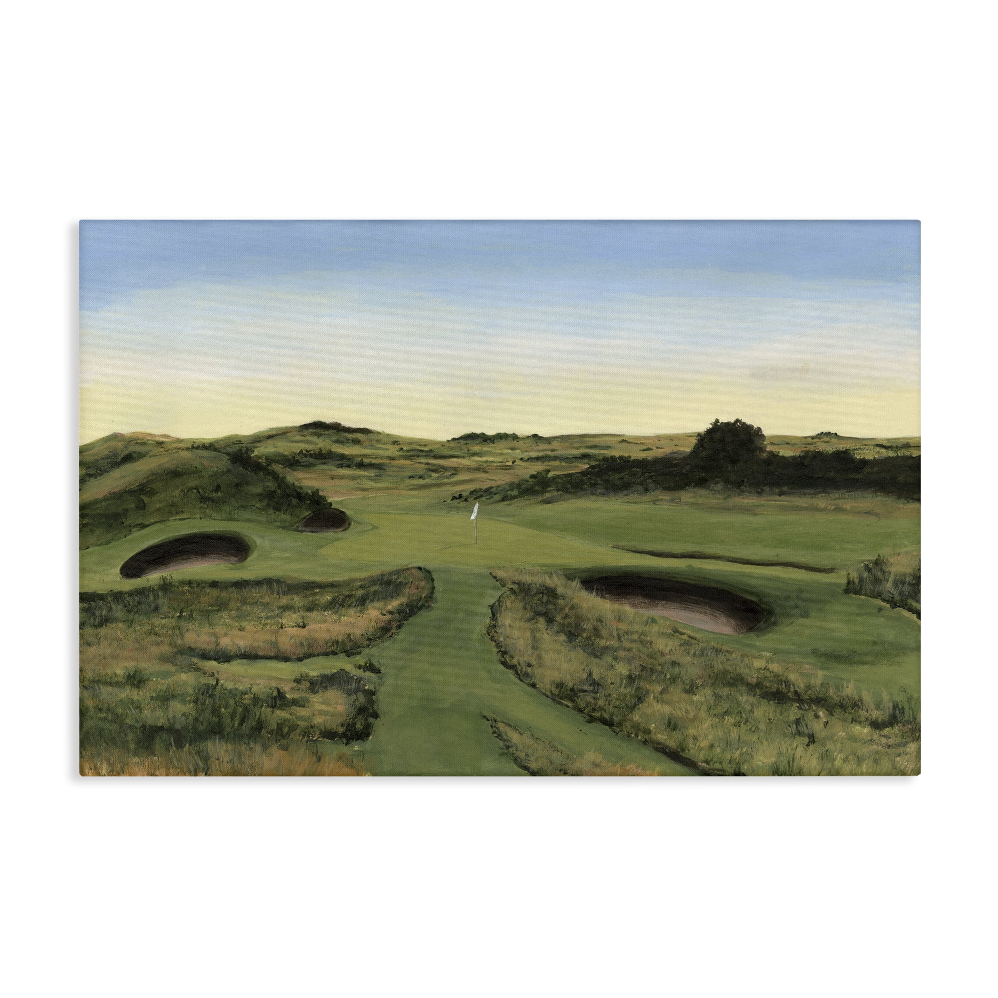 Stupell Industries Golf Field Landscape Landscape Painting Gallery Wrapped Canvas Art Print Wall Art, 30 x 20