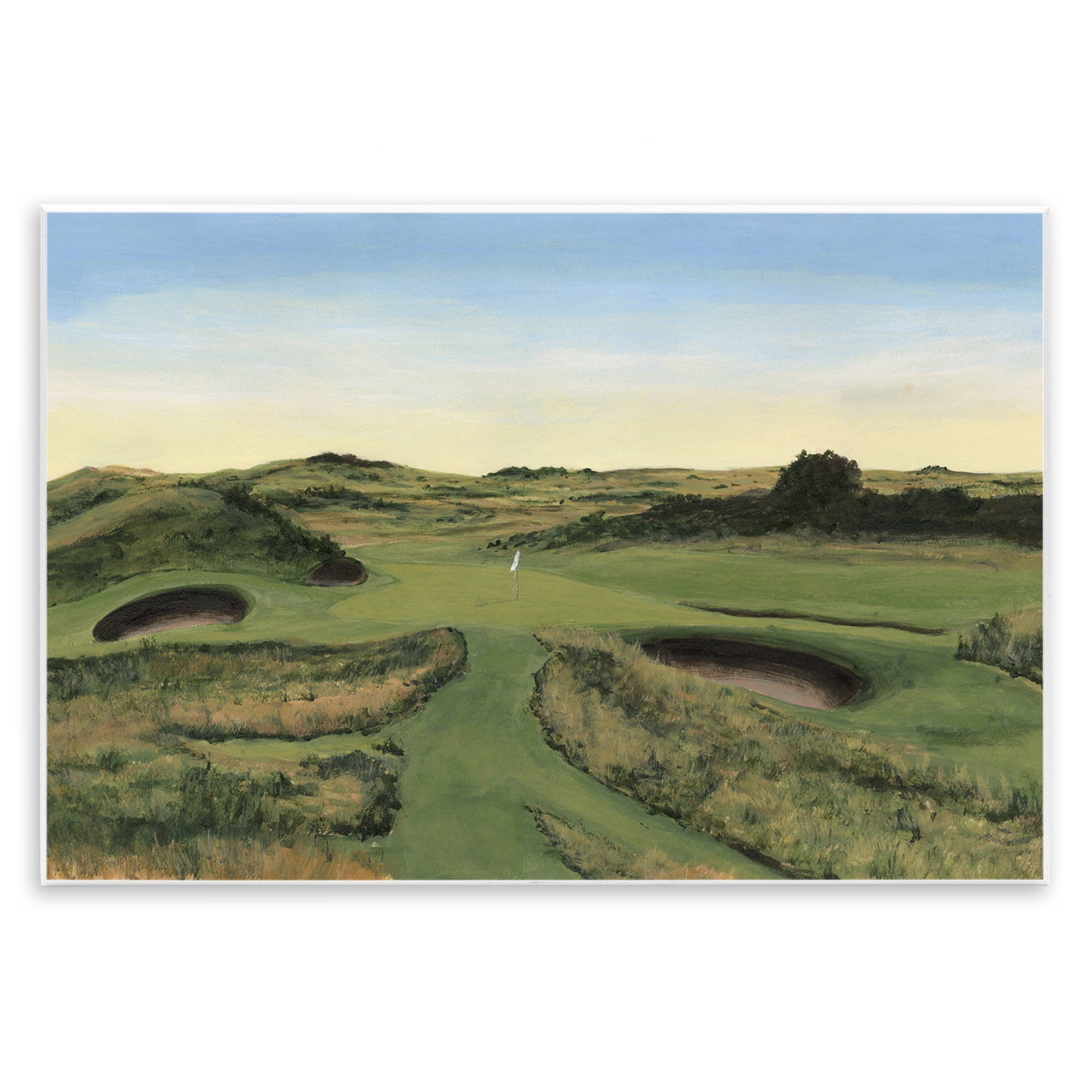 Stupell Industries Golf Field Landscape Landscape Painting Unframed Art Print Wall Art, 19 x 13