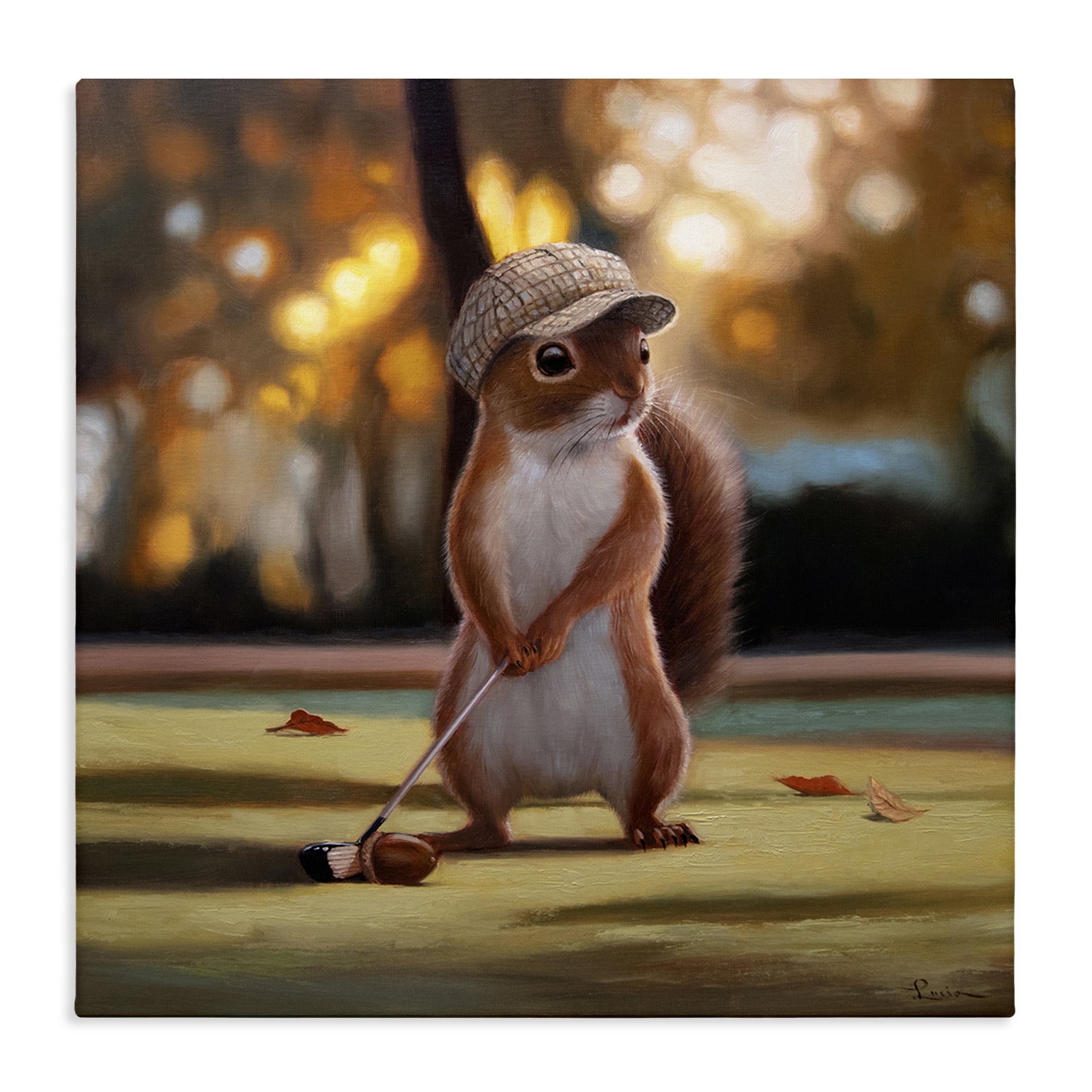 Stupell Industries Golf Nut Squirrel Canvas Wall Art, design by Lucia Heffernan