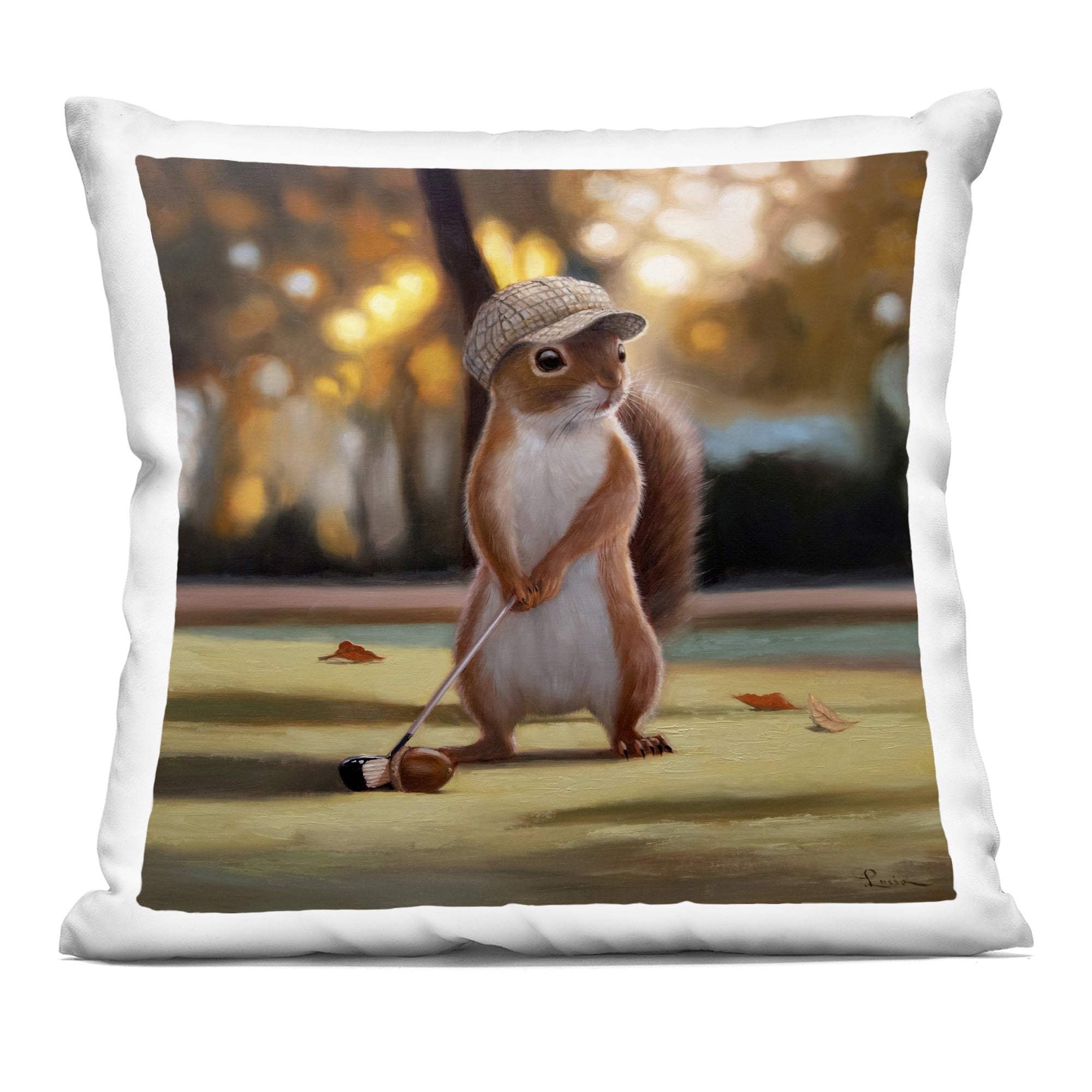 Stupell Industries Golf Nut Squirrel Decorative Printed Throw Pillow, design by Lucia Heffernan, 18 x 7 x 18