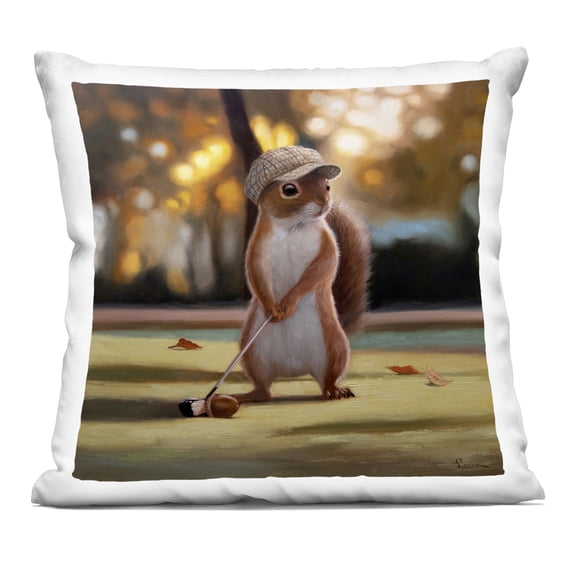 Stupell Industries Golf Nut Squirrel Decorative Printed Throw Pillow, design by Lucia Heffernan, 18 x 7 x 18
