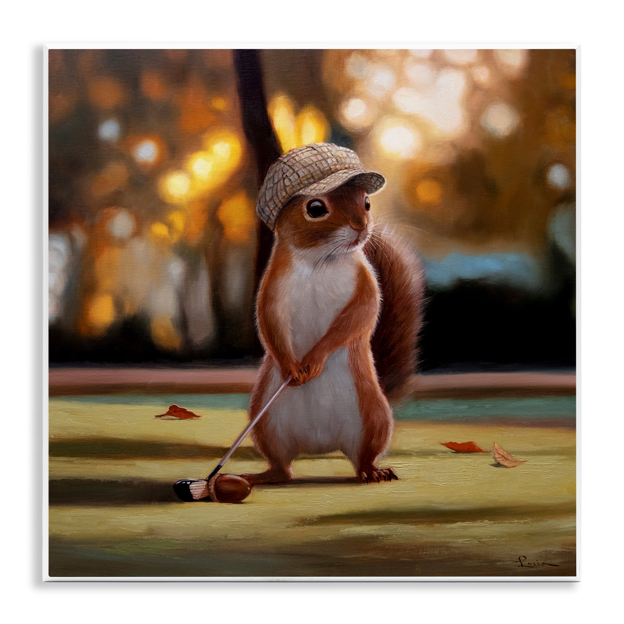 Stupell Industries Golf Nut Squirrel Wall Plaque Art, design by Lucia Heffernan