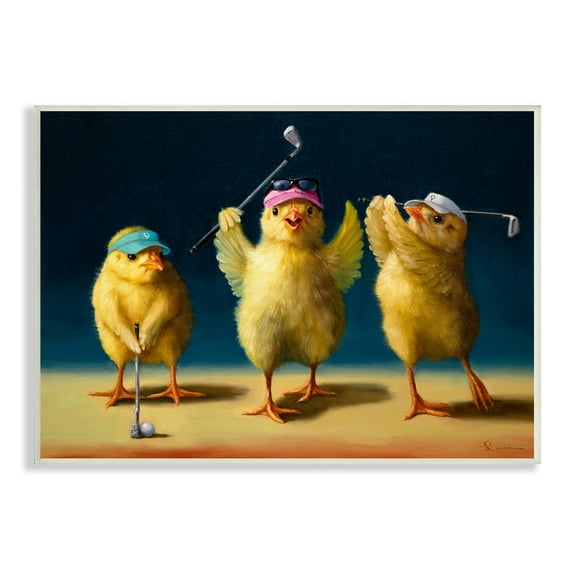 Stupell Industries Golfer Chicks Wearing Sports Visors Golf Clubs Wood Wall Art, 19 x 13, Design by Lucia Heffernan