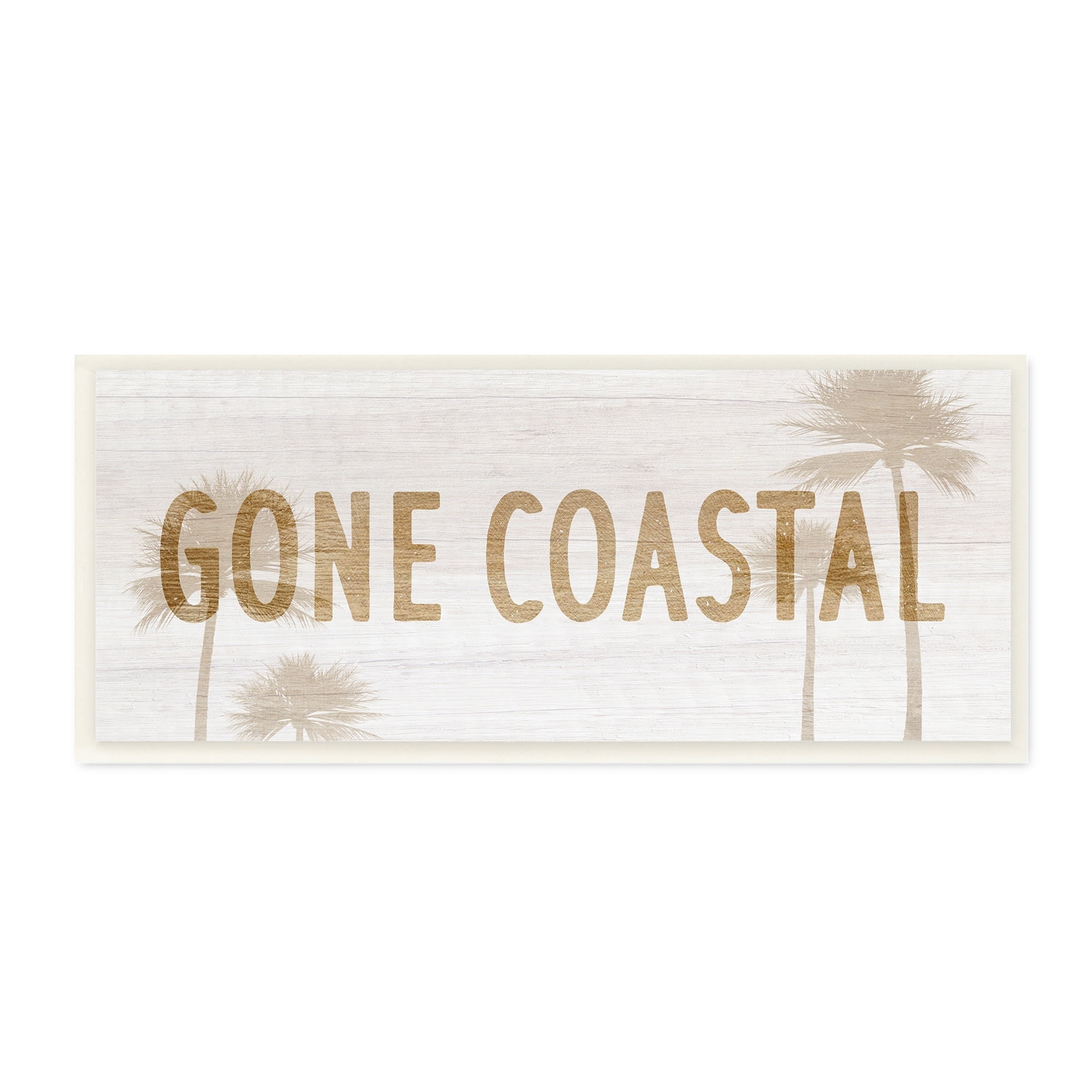 Stupell Industries Gone Coastal Beach Pun Funny Tropical Palm Trees, 17 x 7, Design by Daphne Polselli