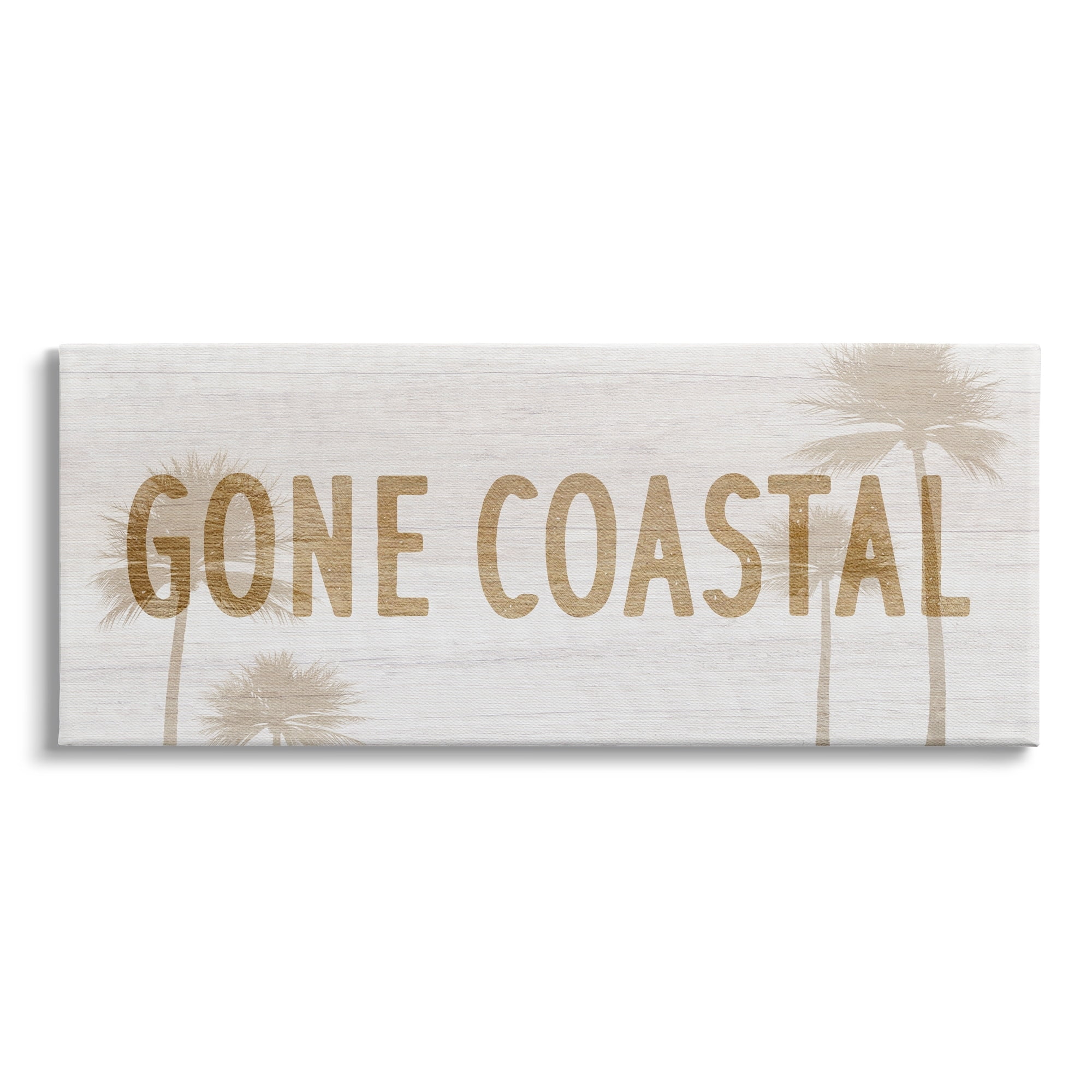 Stupell Industries Gone Coastal Beach Pun Funny Tropical Palm Trees, 24 x 10, Design by Daphne Polselli