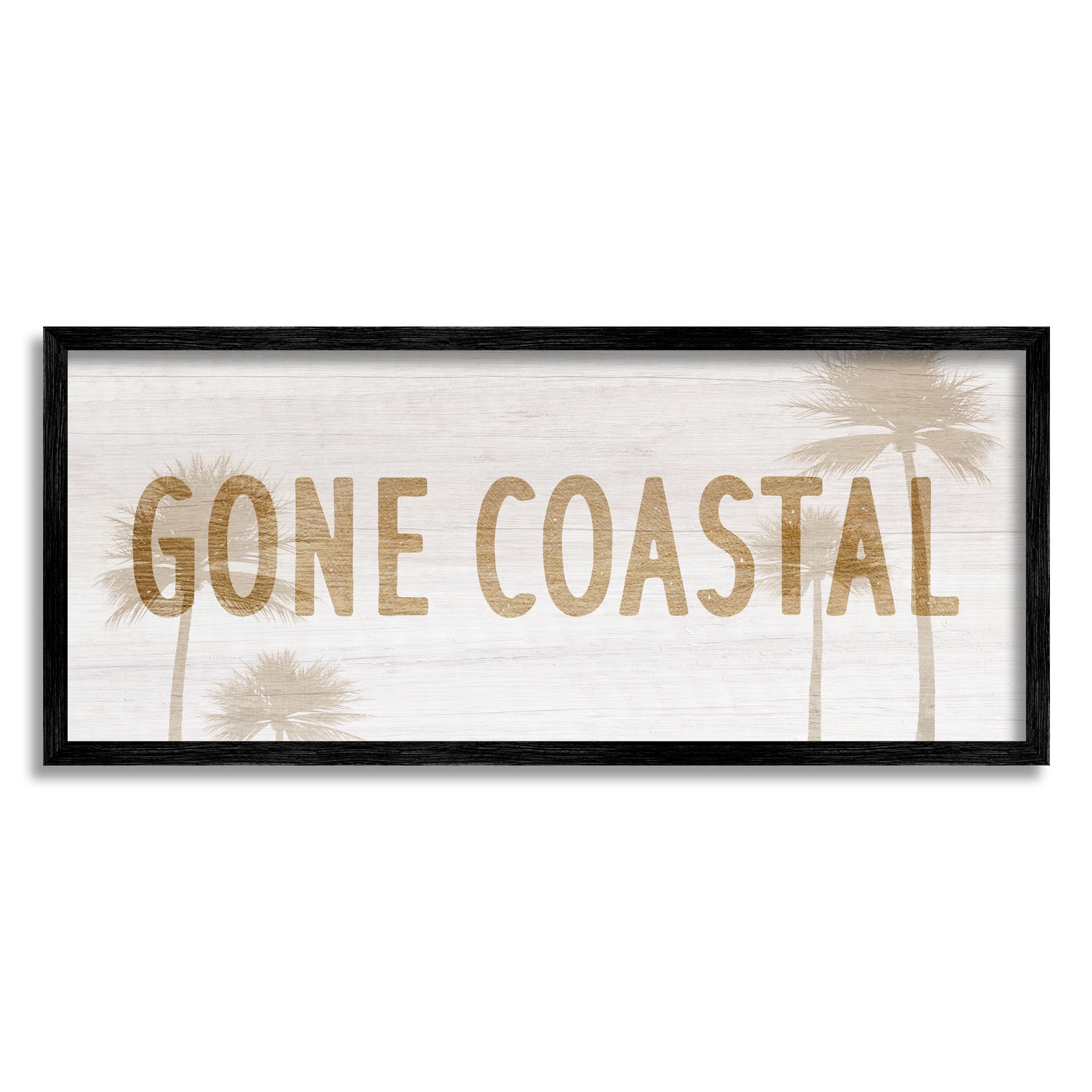 Stupell Industries Gone Coastal Beach Pun Funny Tropical Palm Trees, 30 x 13, Design by Daphne Polselli
