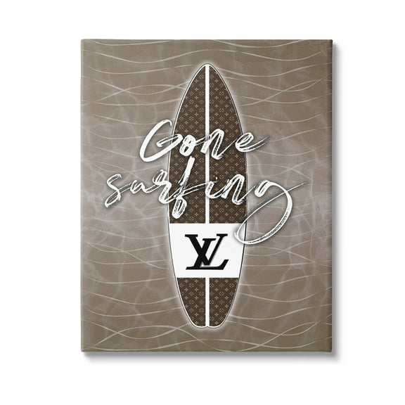 Stupell Industries Gone Surfing Glam Phrase Beauty & Fashion Painting Gallery Wrapped Canvas Art Print Wall Art, 16 x 20