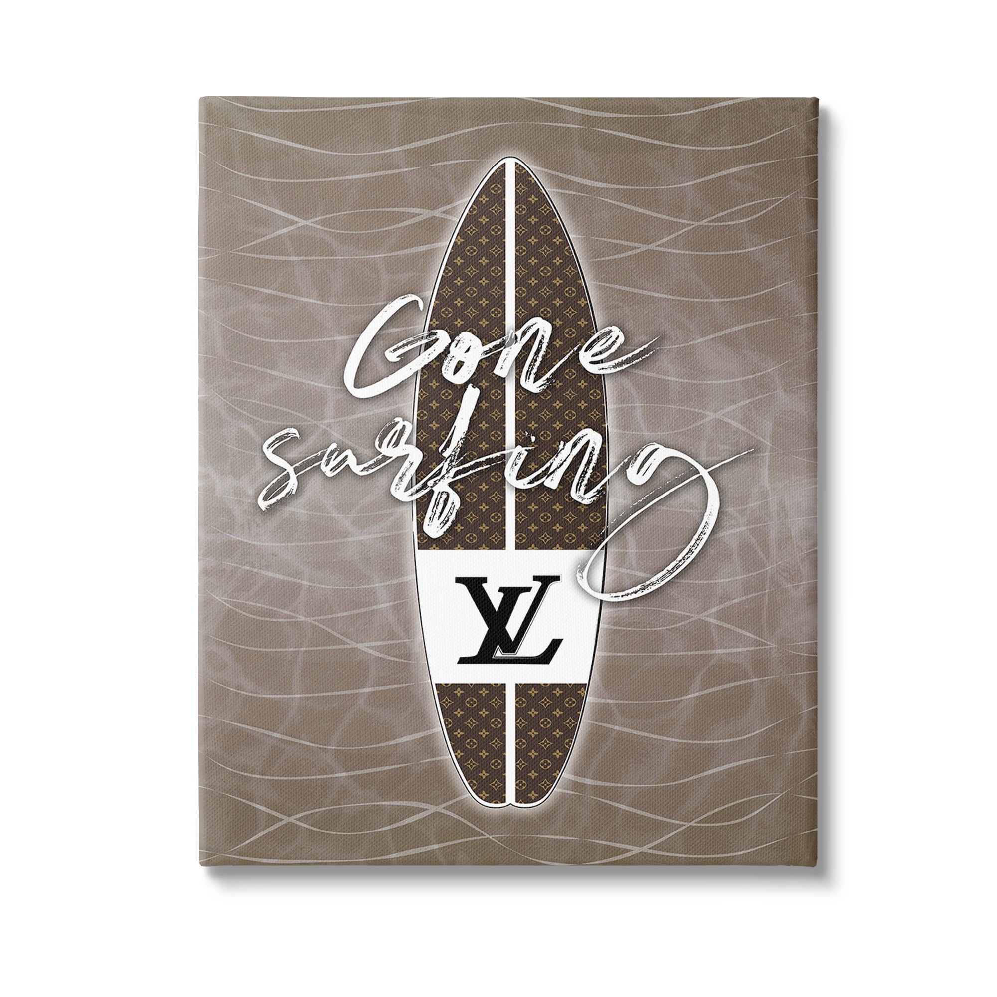 Stupell Industries Gone Surfing Glam Phrase Beauty & Fashion Painting Gallery Wrapped Canvas Art Print Wall Art, 36 x 48