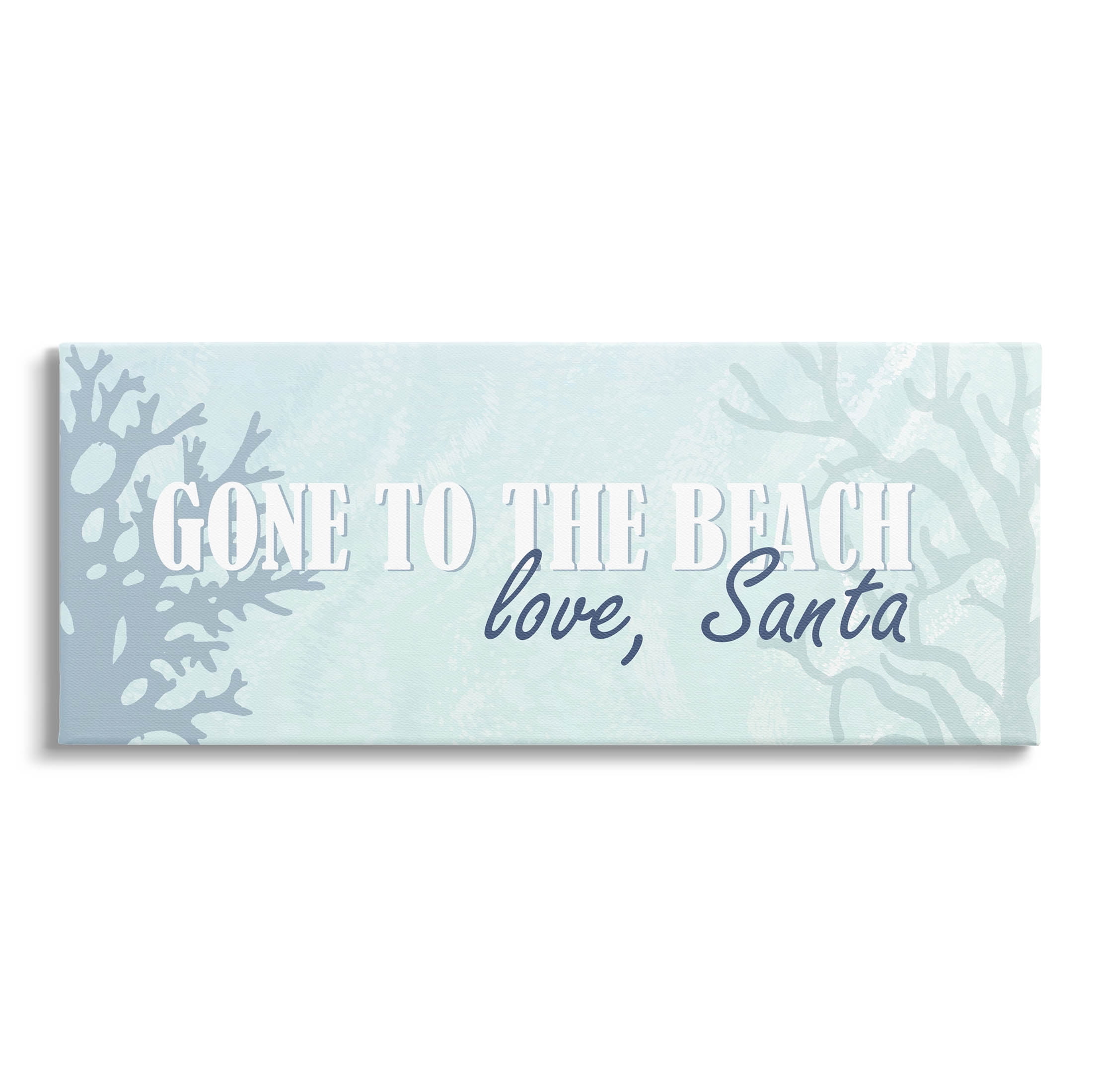 Stupell Industries Gone To Beach Love Santa Phrase Graphic Art Gallery Wrapped Canvas Print Wall Art, Design by Kim Allen
