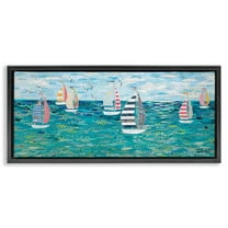 Stupell Industries Gone With The Wind Transportation Painting Black Floater Framed Canvas Art Print Wall Art, 25 x 11