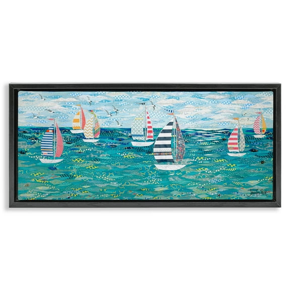 Stupell Industries Gone With The Wind Transportation Painting Black Floater Framed Canvas Art Print Wall Art, 25 x 11