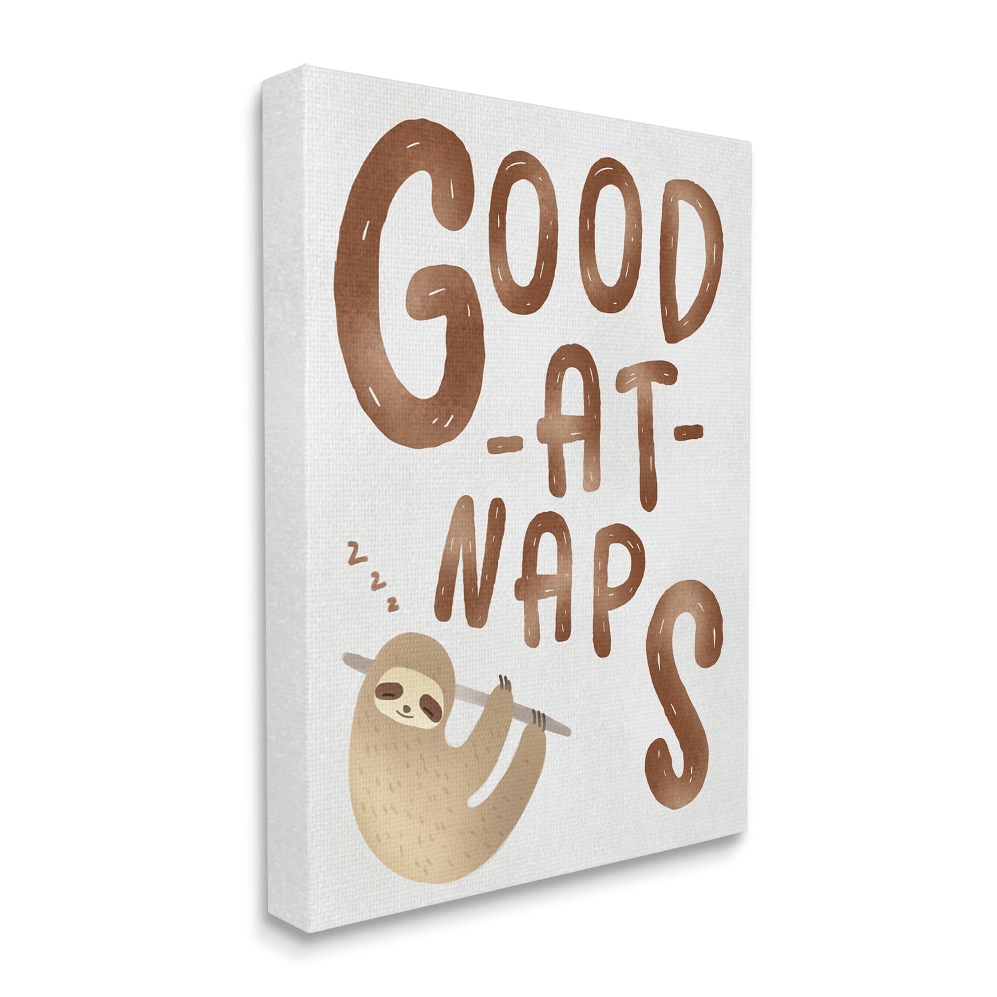Stupell Industries Good At Naps Phrase Jungle Sloth Sleeping Canvas Wall Art by Ziwei Li