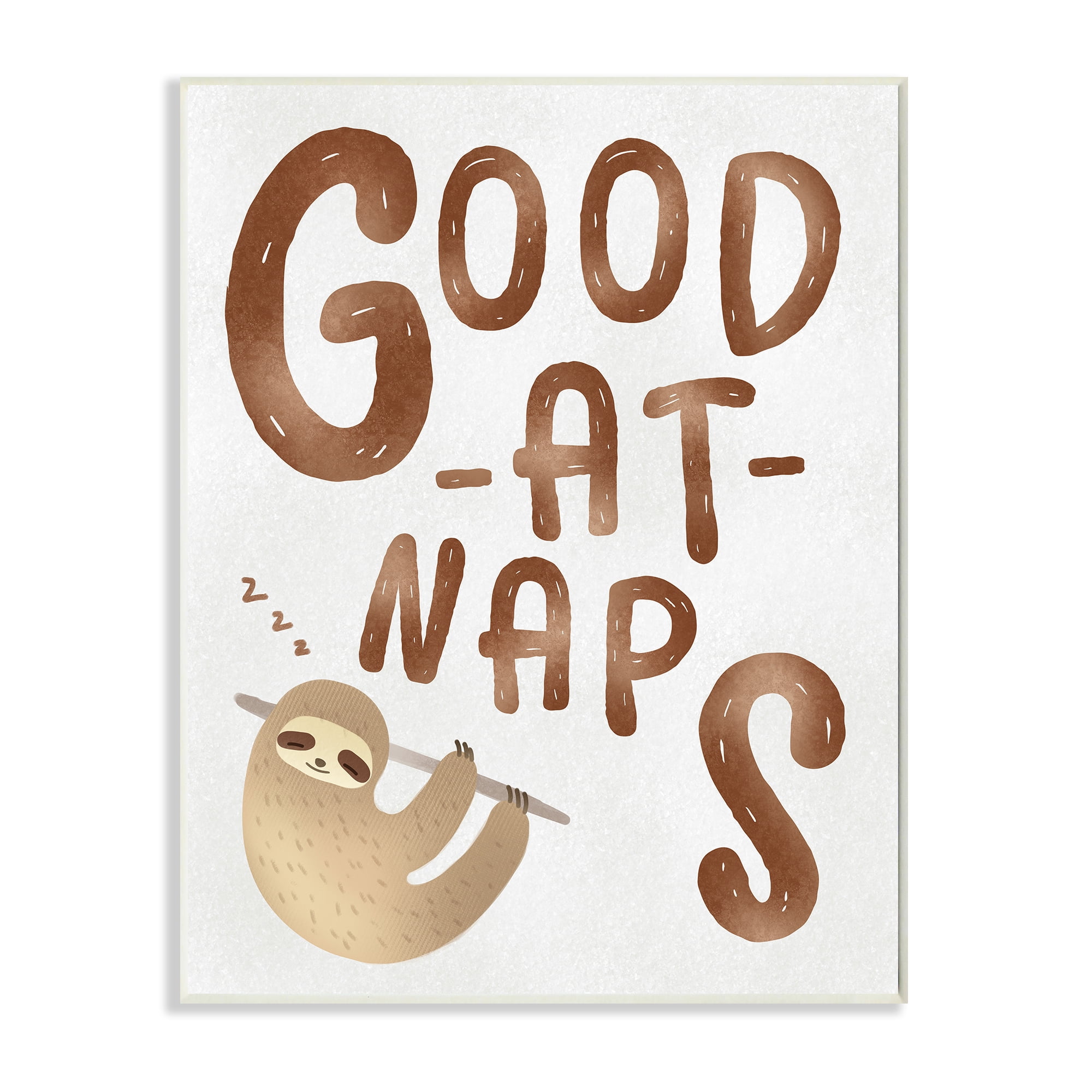 Stupell Industries Good At Naps Phrase Jungle Sloth Sleeping Wall Plaque by Ziwei Li