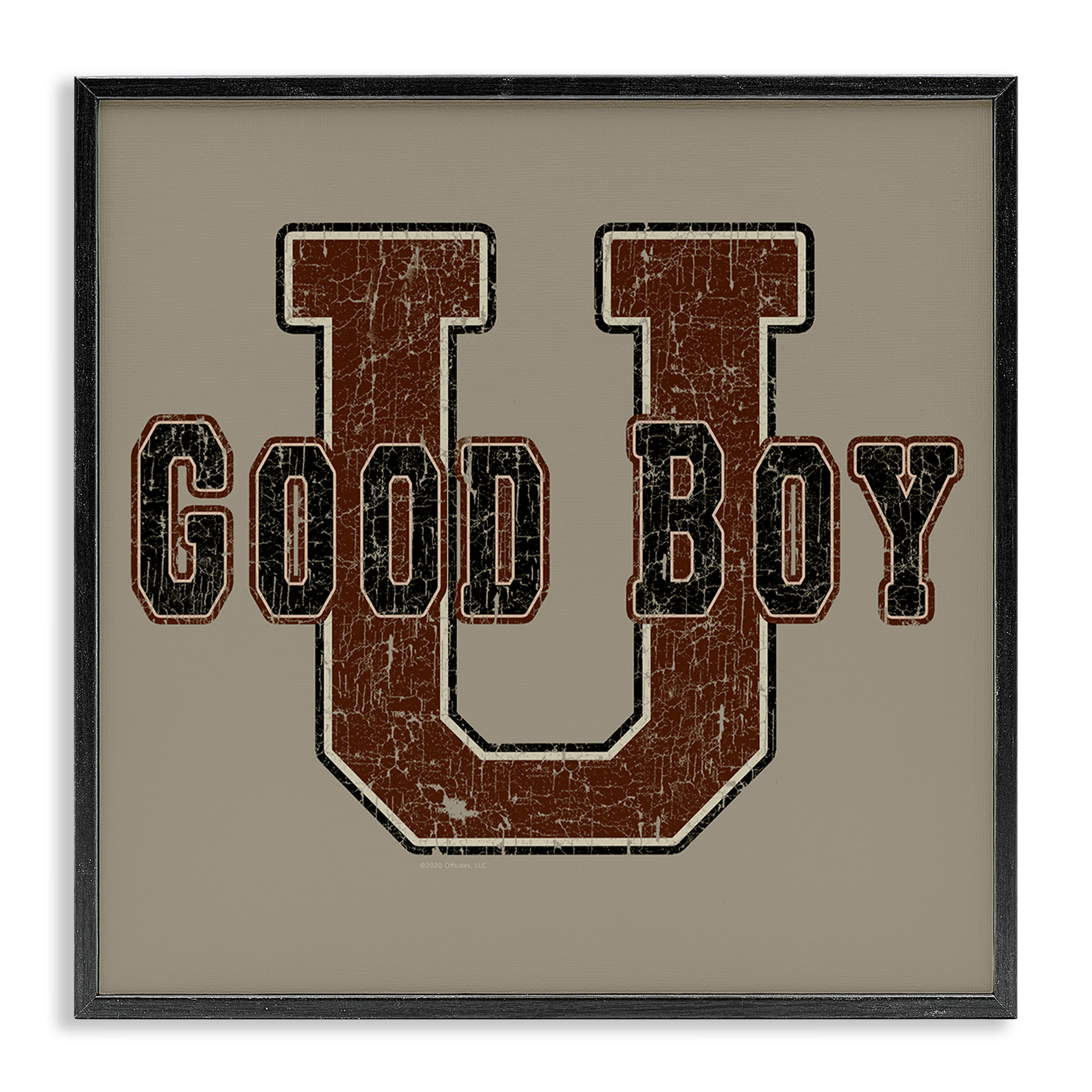 Stupell Industries Good Boy U Vintage Novelty & Humor Painting Black Framed Art Print Wall Art, 24 x 24