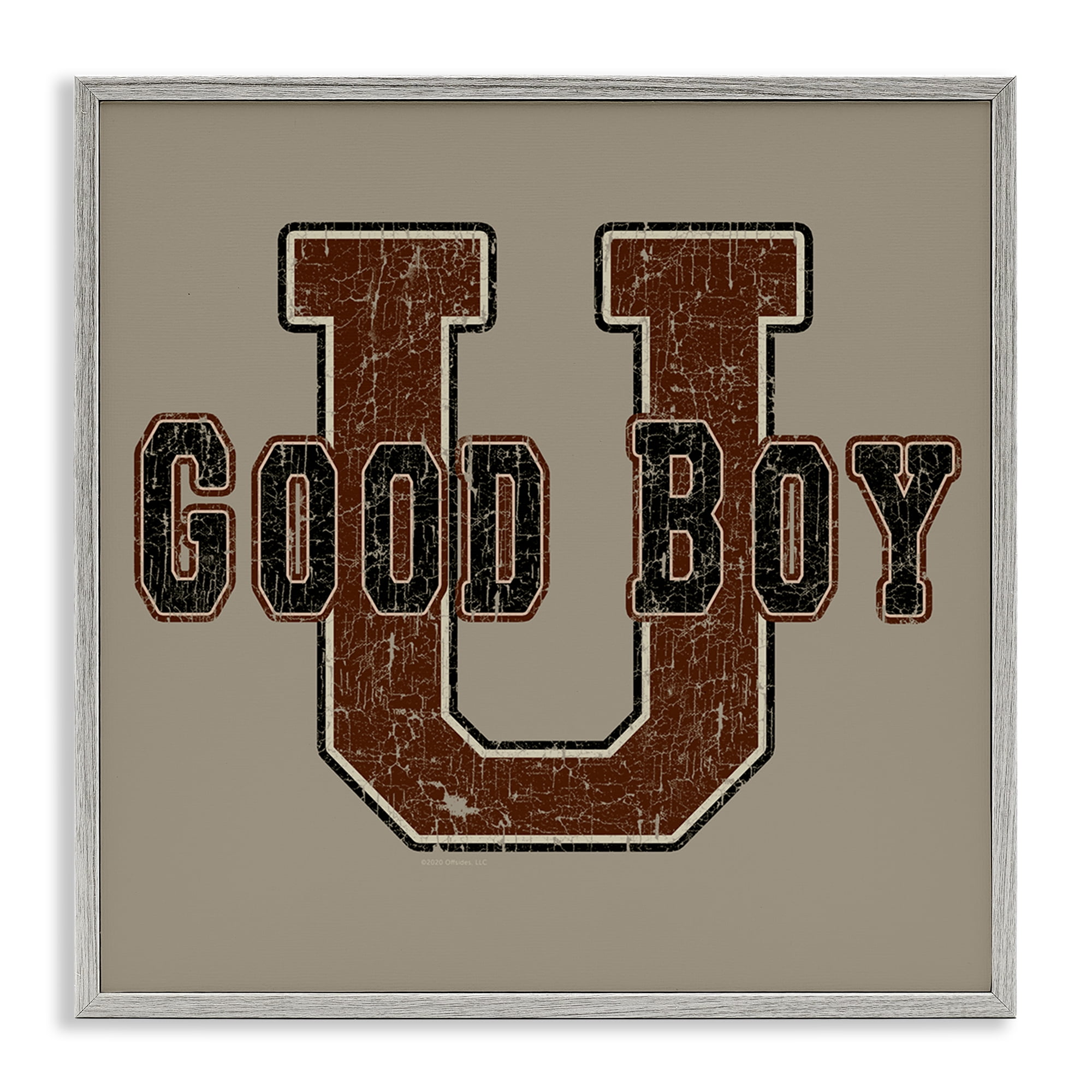 Stupell Industries Good Boy U Vintage Novelty & Humor Painting Gray Framed Art Print Wall Art, 17 x 17