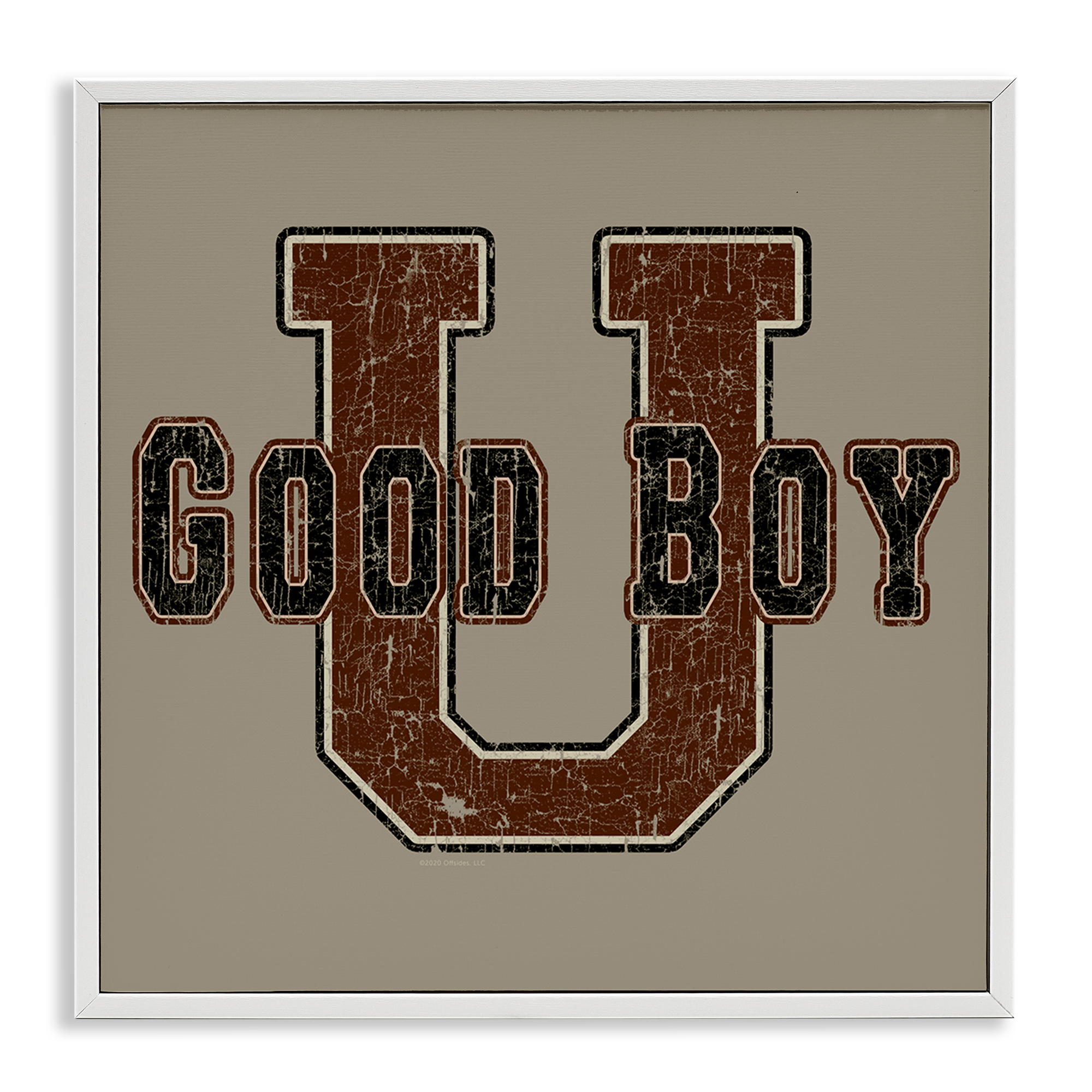 Stupell Industries Good Boy U Vintage Novelty & Humor Painting White Framed Art Print Wall Art, 17 x 17