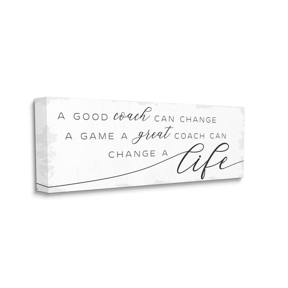 Stupell Industries Good Coach or Great Coach Phrase Sports Member Appreciation Inspirational Painting Gallery Wrapped Canvas Art Print Wall Art, 13 x 30
