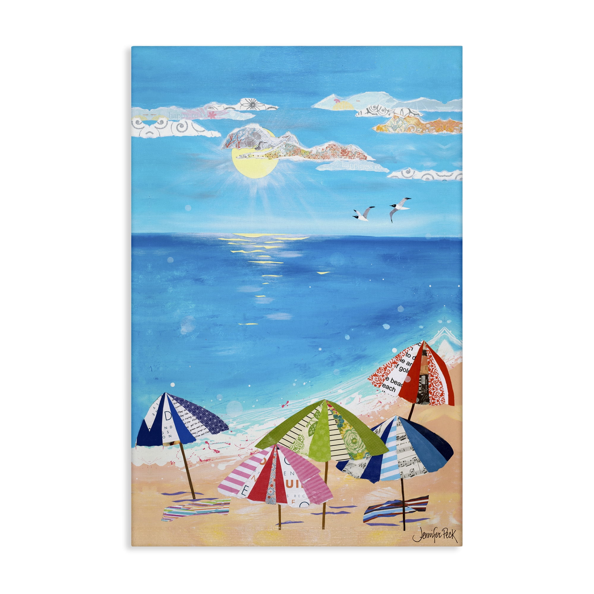 Stupell Industries Good Day Sunshine Coastal Painting Gallery Wrapped Canvas Art Print Wall Art, 20 x 30