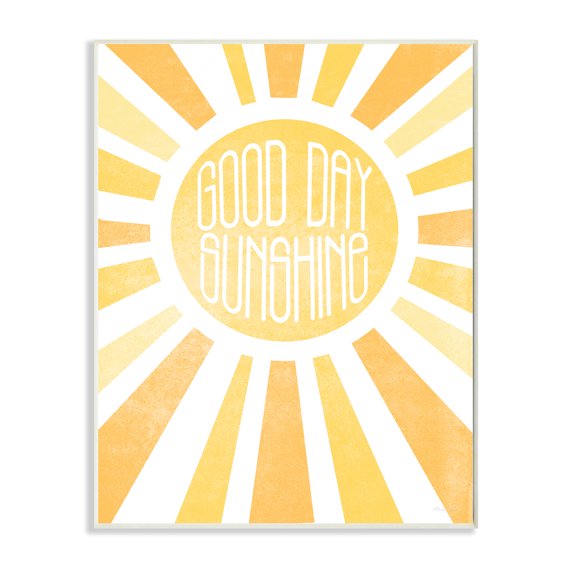 Stupell Industries Good Day Sunshine Greeting Bright Yellow Rays ,13 x 19,Designed by Susan Ball