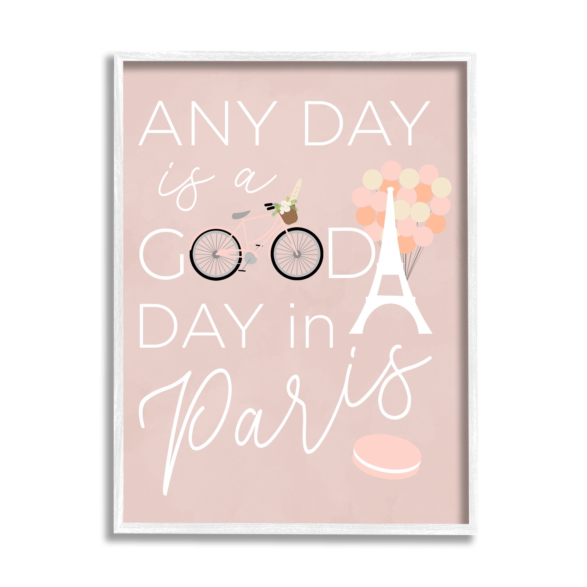 Stupell Industries Good Day in Paris Macaron Eifel Tower Balloons, 16 x 20, Design by Anna Quach