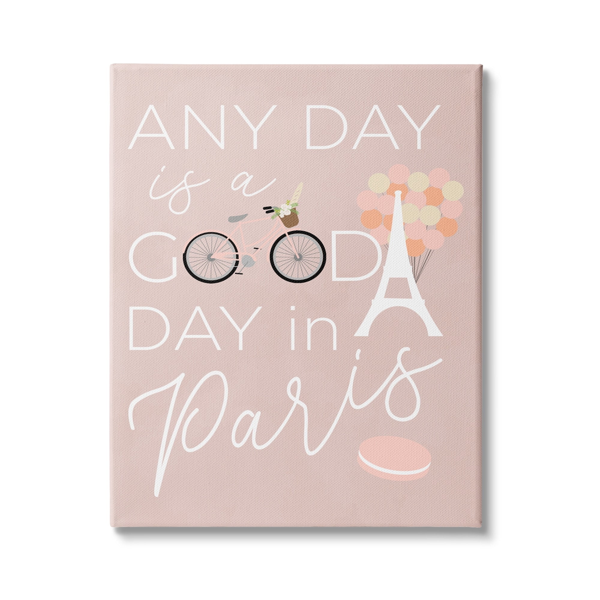 Stupell Industries Good Day in Paris Macaron Eifel Tower Balloons, 24 x 30, Design by Anna Quach