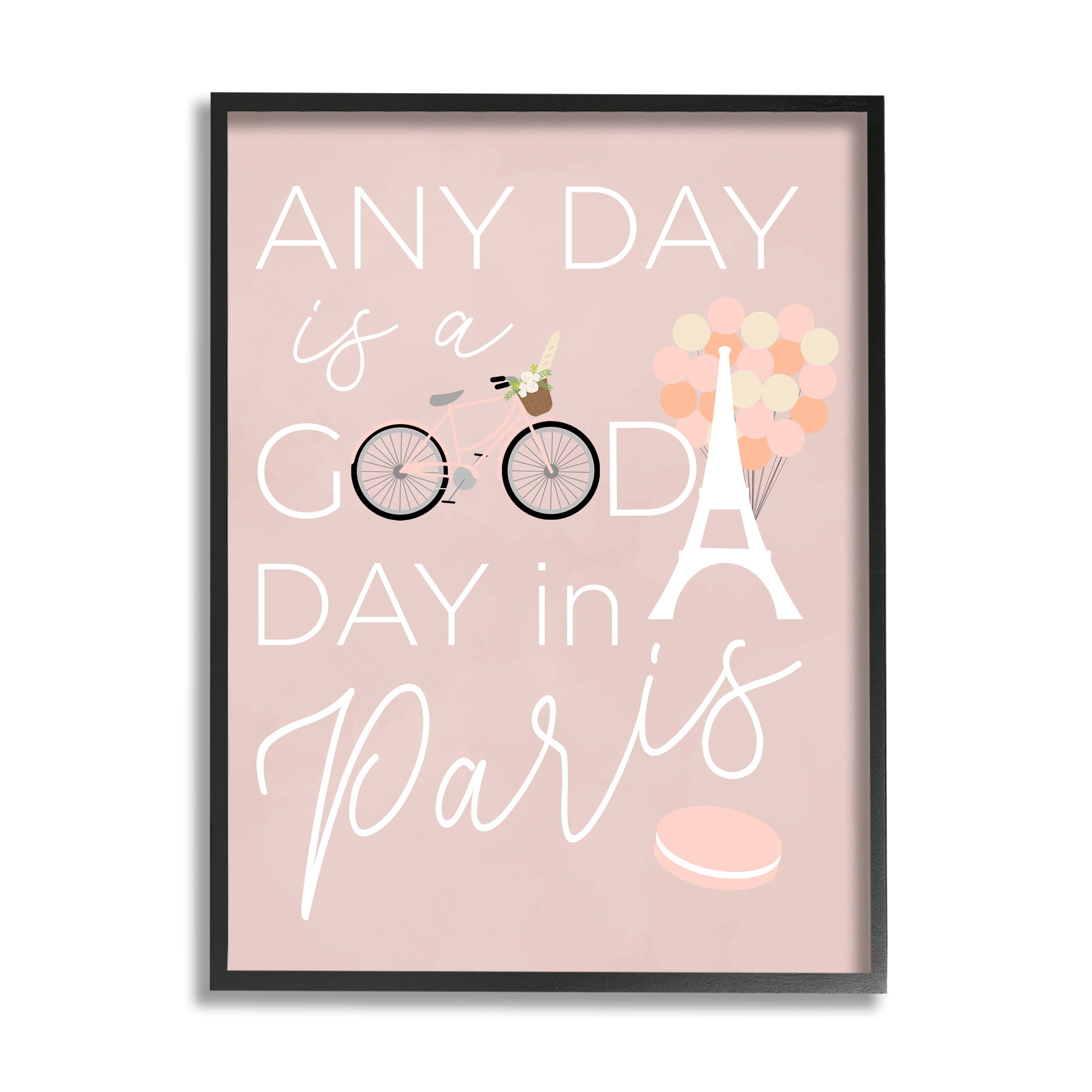 Stupell Industries Good Day in Paris Macaron Eifel Tower Balloons, 24 x 30, Design by Anna Quach