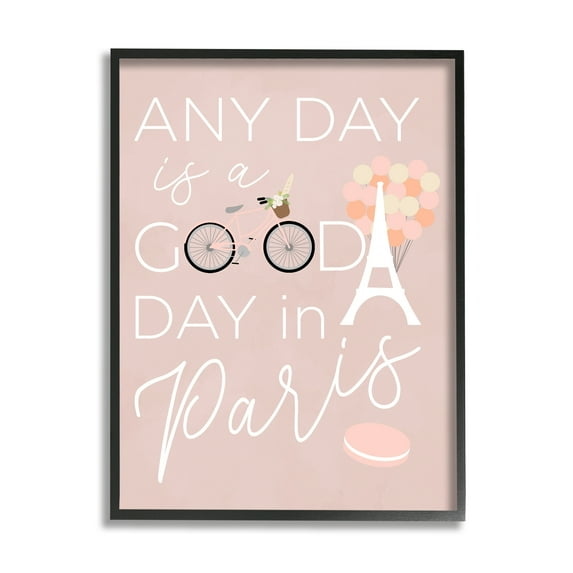 Stupell Industries Good Day in Paris Macaron Eifel Tower Balloons, 24 x 30, Design by Anna Quach