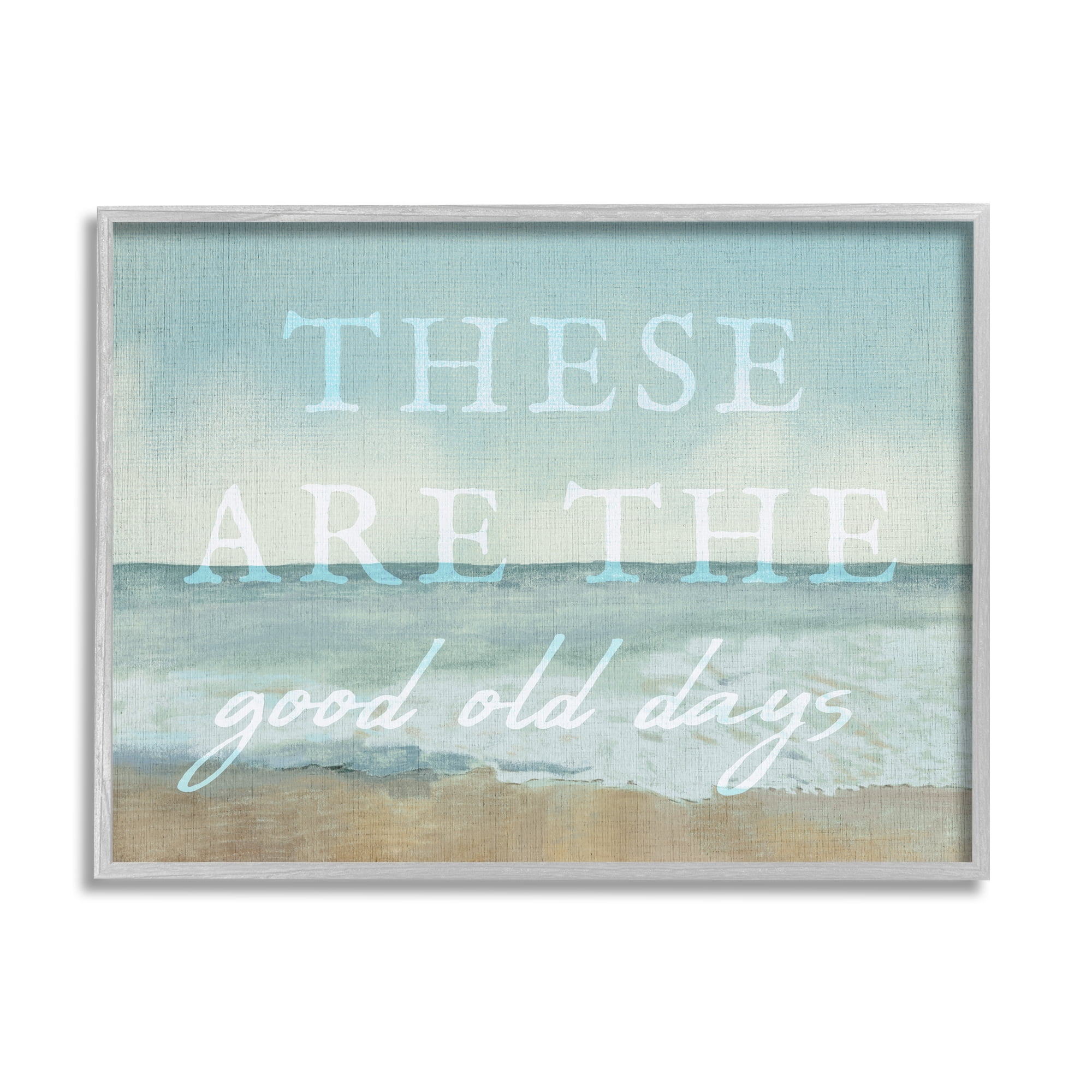 Stupell Industries Good Days Coastal Phrase Abstract Painting Gray Framed Art Print Wall Art, 30 x 24