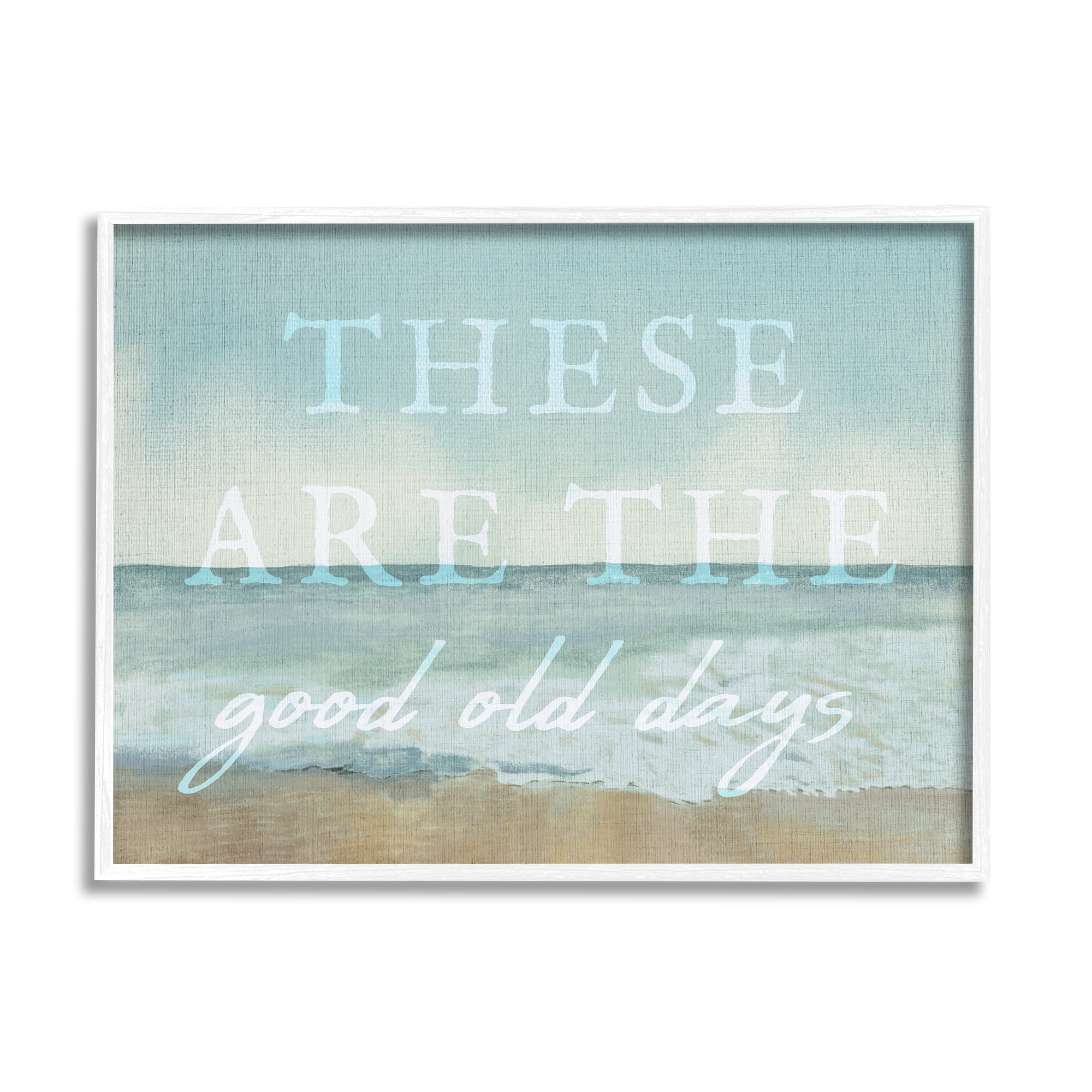 Stupell Industries Good Days Coastal Phrase Abstract Painting White Framed Art Print Wall Art, 14 x 11