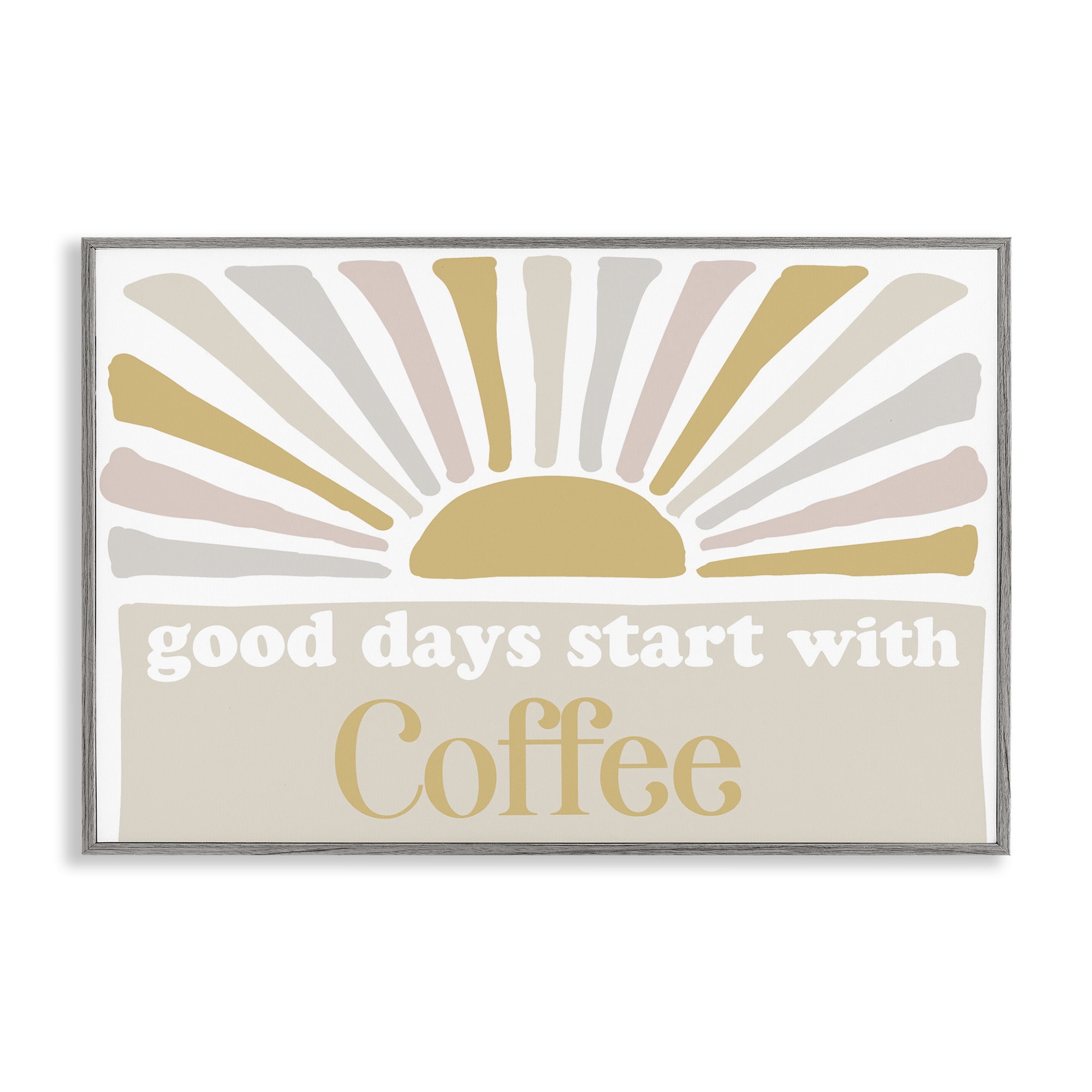 Stupell Industries Good Days Coffee Landscape Painting Gray Framed Art Print Wall Art, 30 x 20